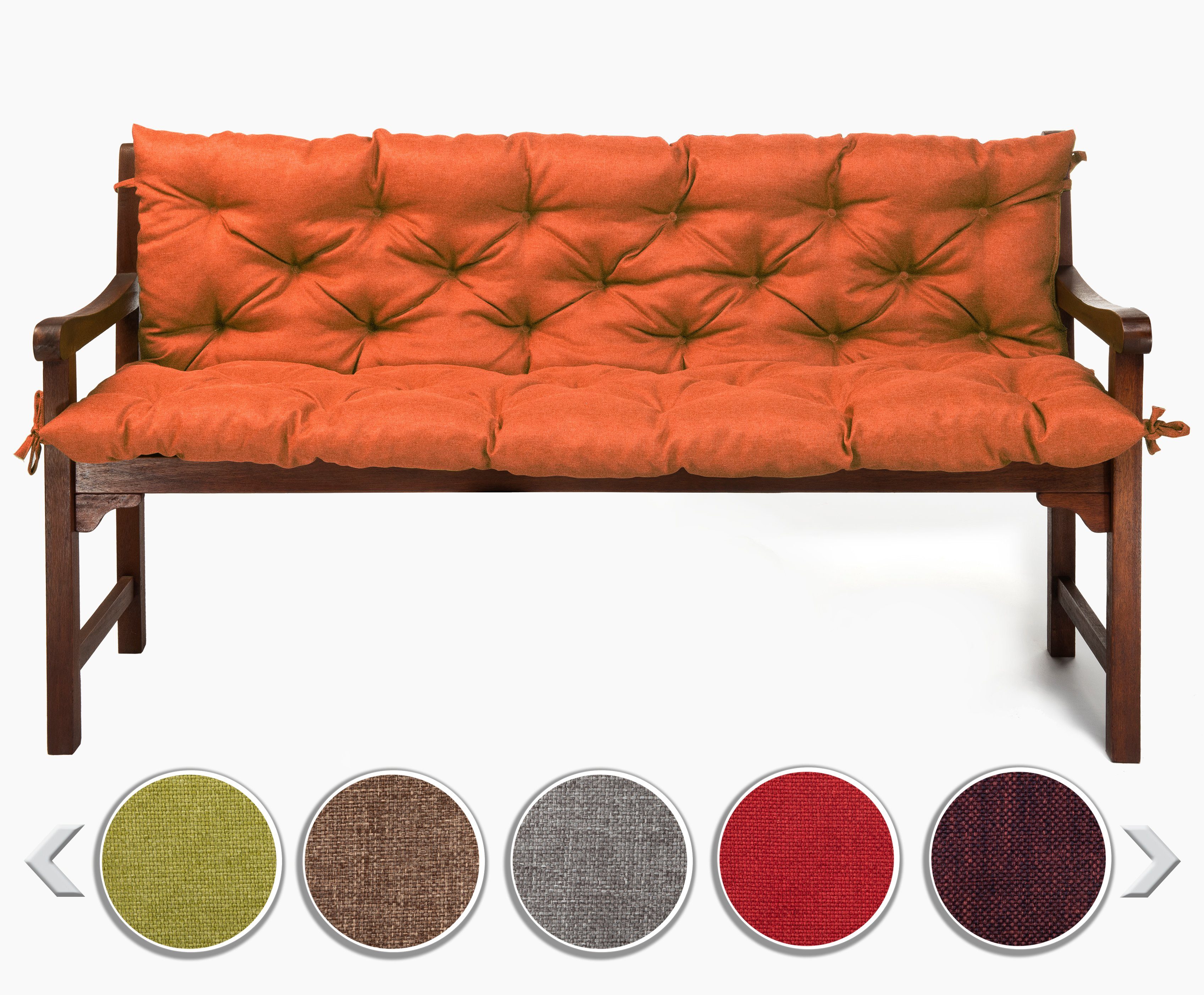 sunnypillow Bankauflage Bankauflage Stuhlkissen viele Farben und Größen zur Auswahl, 110x50x50cm orange