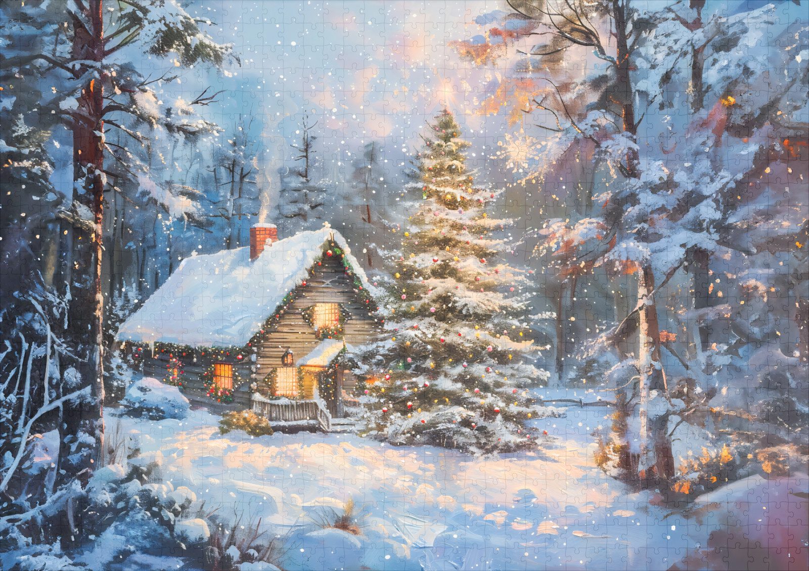 raxxa Puzzle "Cozy Winter Cottage with Christmas Tree", FSC®, 1000 Puzzlete günstig online kaufen