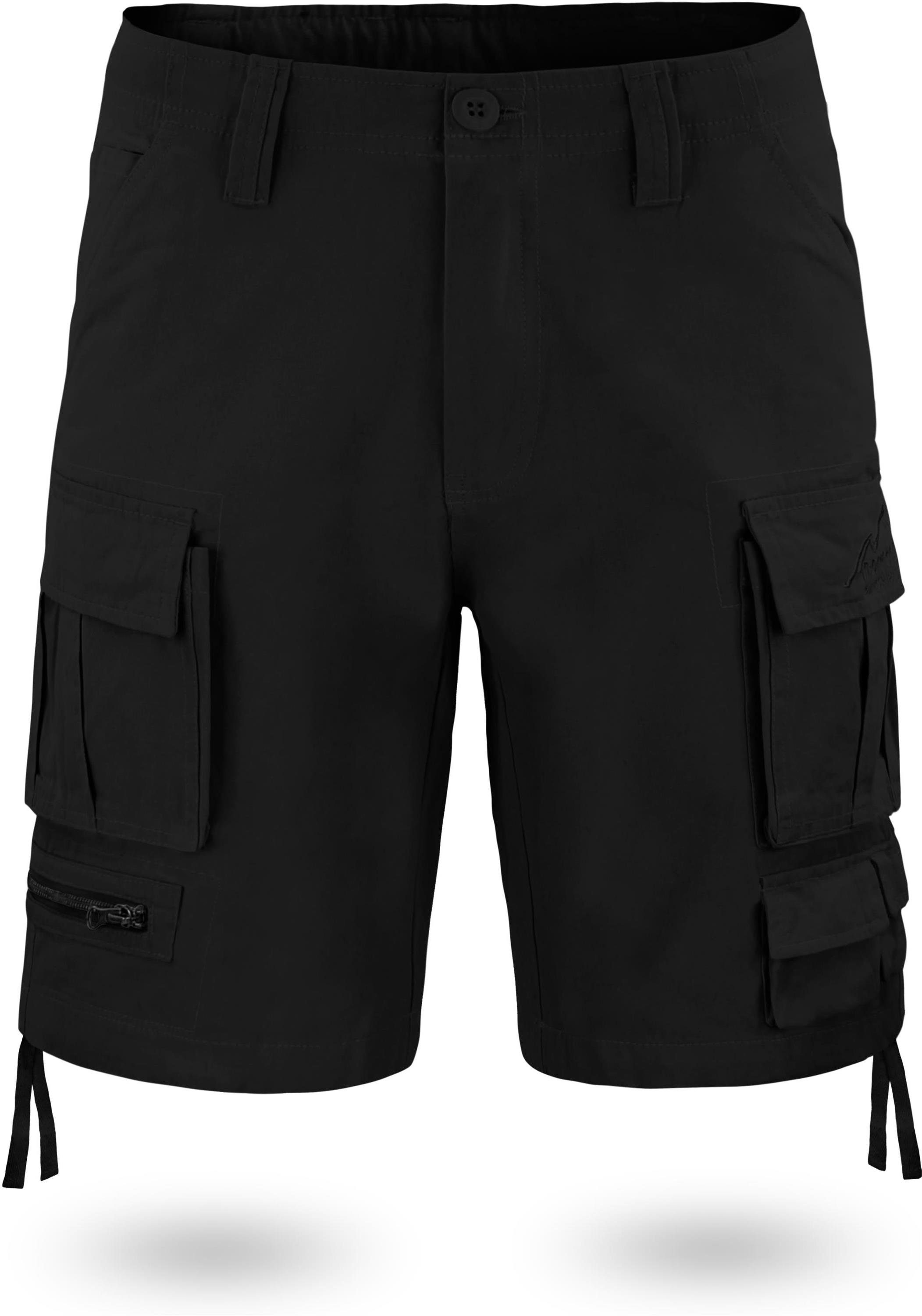 normani Bermudas 100% Herren Shorts Schwarz Atacama aus kurze Vintage Bio-Baumwolle Cargoshorts Shorts Sommershorts