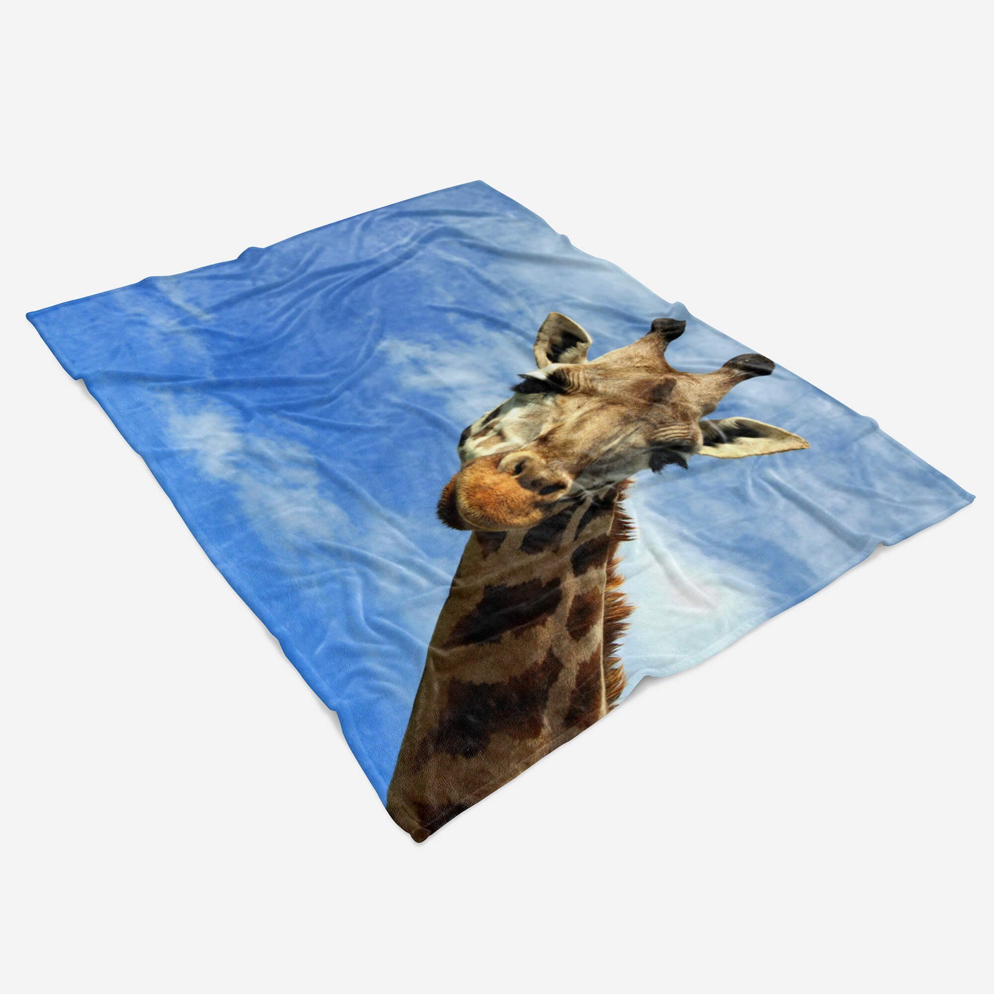 Sinus Art Handtücher Handtuch Kuscheldecke Tiermotiv Baumwolle-Polyester-Mix Saunatuch Handtuch (1-St), Giraffe, mit Strandhandtuch