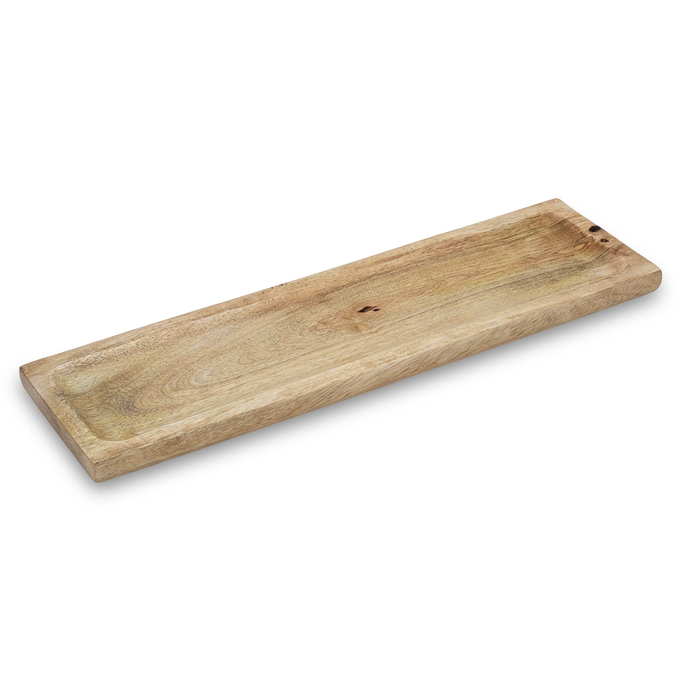 Spetebo Dekotablett Mangoholz Kerzentablett natur - 46 x 13 cm (Stück, 1 St., 1), mit Anti-Rutsch-Pads an der Unterseite