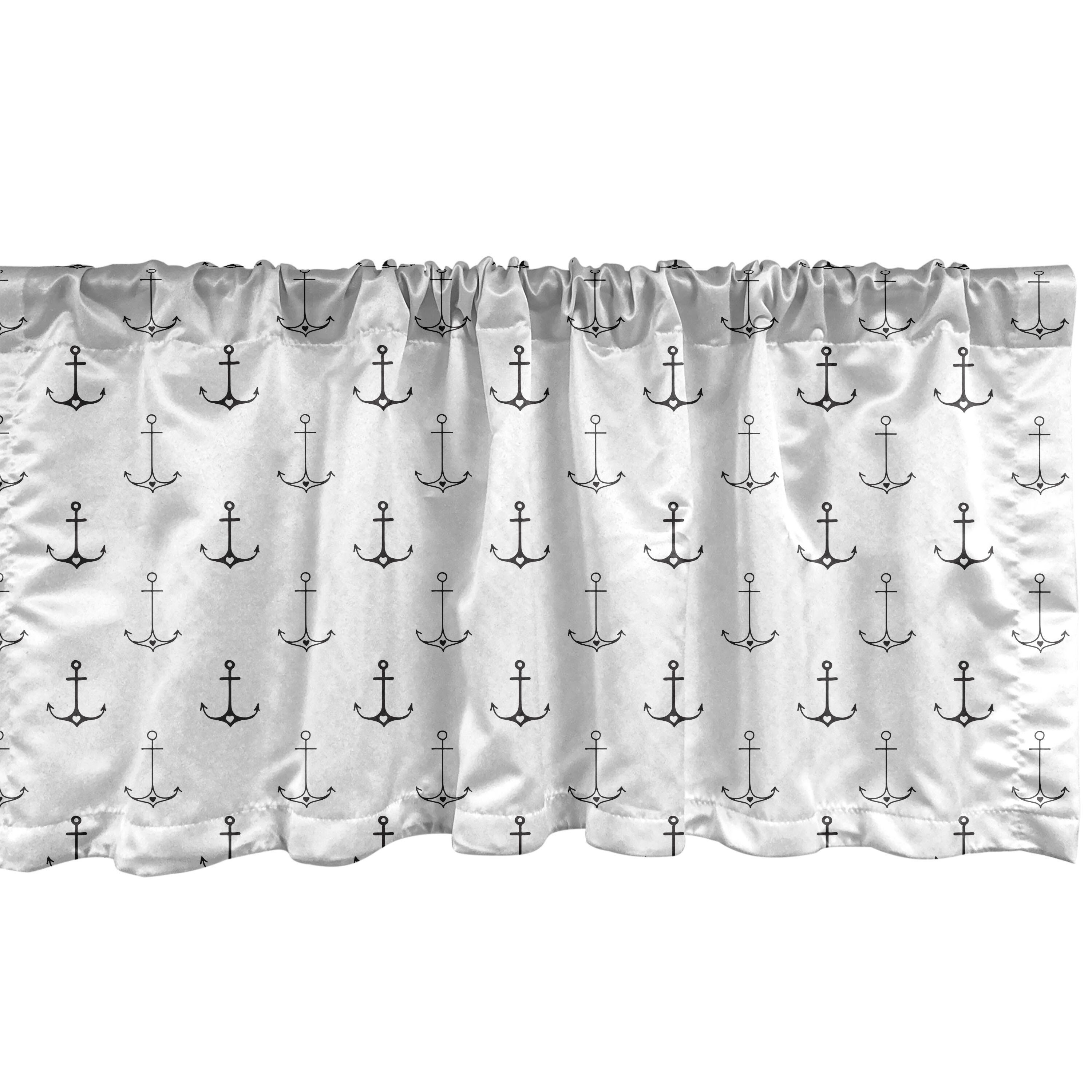 Scheibengardine Vorhang Volant für Küche Schlafzimmer Dekor mit Stangentasche, Abakuhaus, Microfaser, Anker Hipster Little Hearts