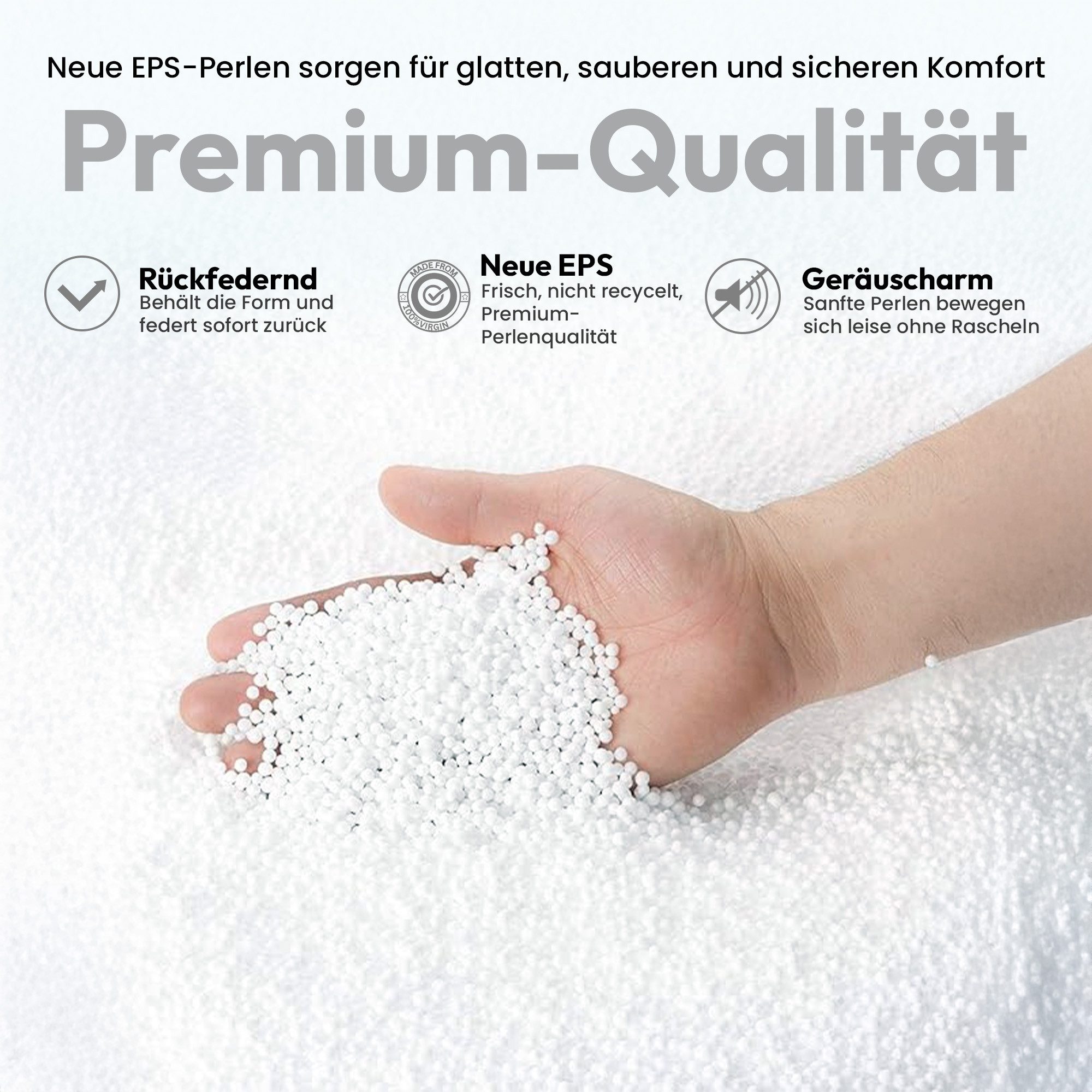 Smoothy Sitzsack SMOOTHY EPS-Perlen Nachfüllmaterial – Sitzsack Kissen pack 10–430L (Sitzkissen Nachfüllpack, 10 bis 430 Liter), Styropor-Kügelchen