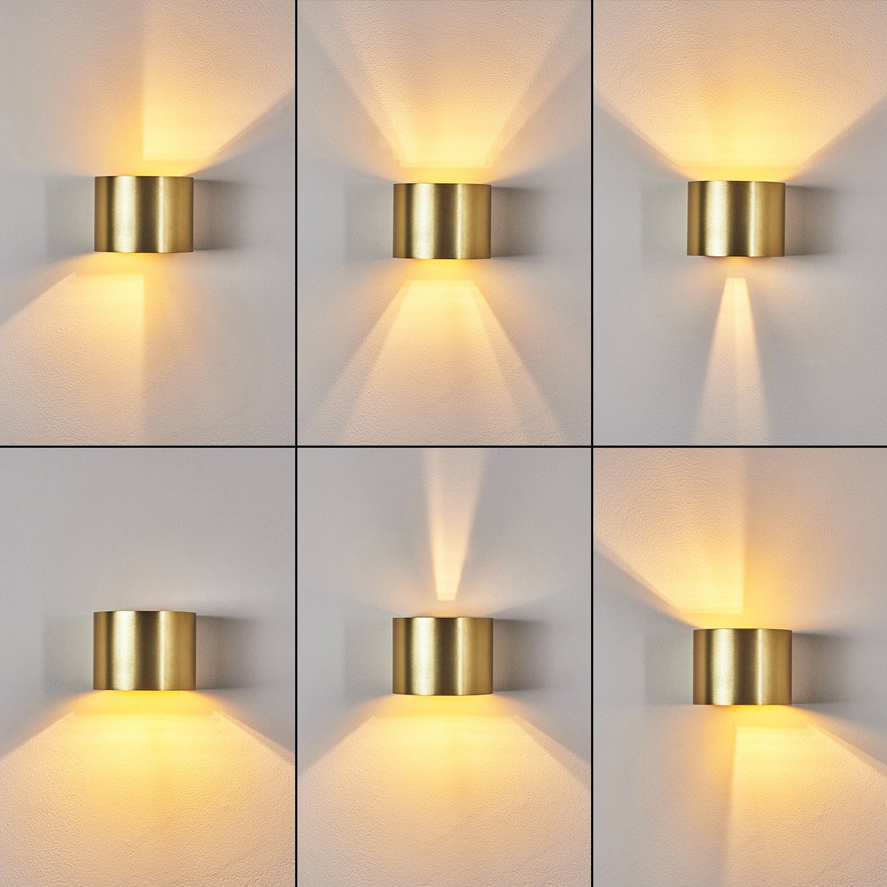 Zimmer Schlaf hofstein Lampen Up Down Wand Wandleuchte Flur Wohn goldfarben Raum