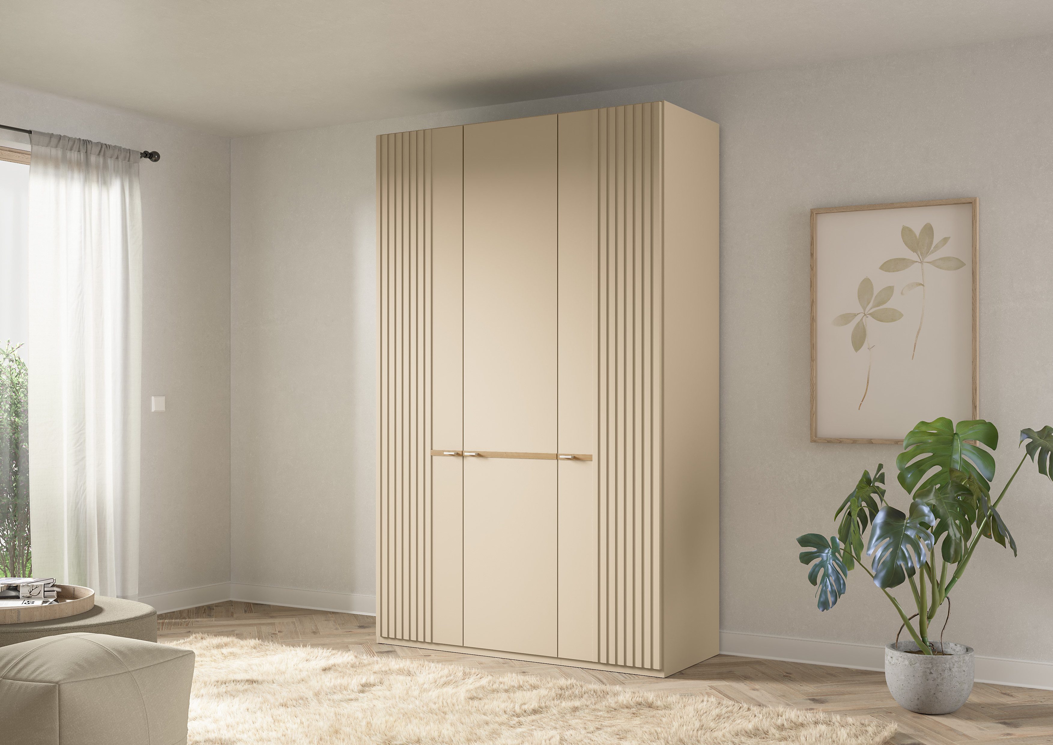 Musterring Kleiderschrank Isabelle Lamellen in Korpusfarbe, Griffe in silber, versch. Größen und Farben