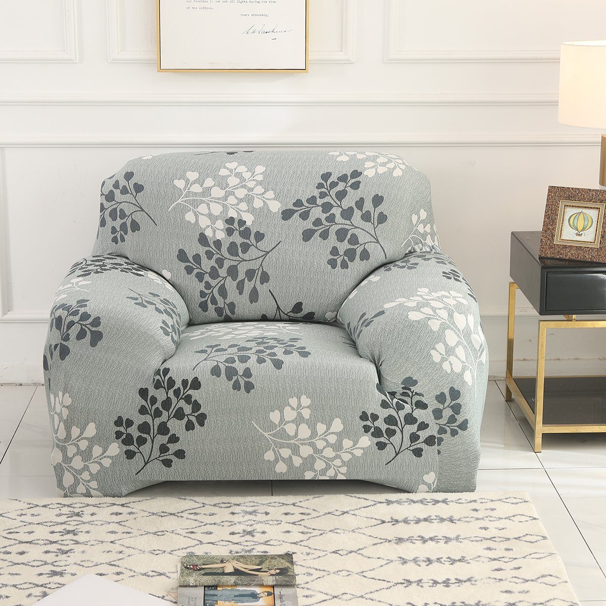 Sofahusse Bedruckt, wasserdicht, elastisches, für Armlehnen L-Form Sofa,  Rosnek, U-Form Sofa Möbelschutz