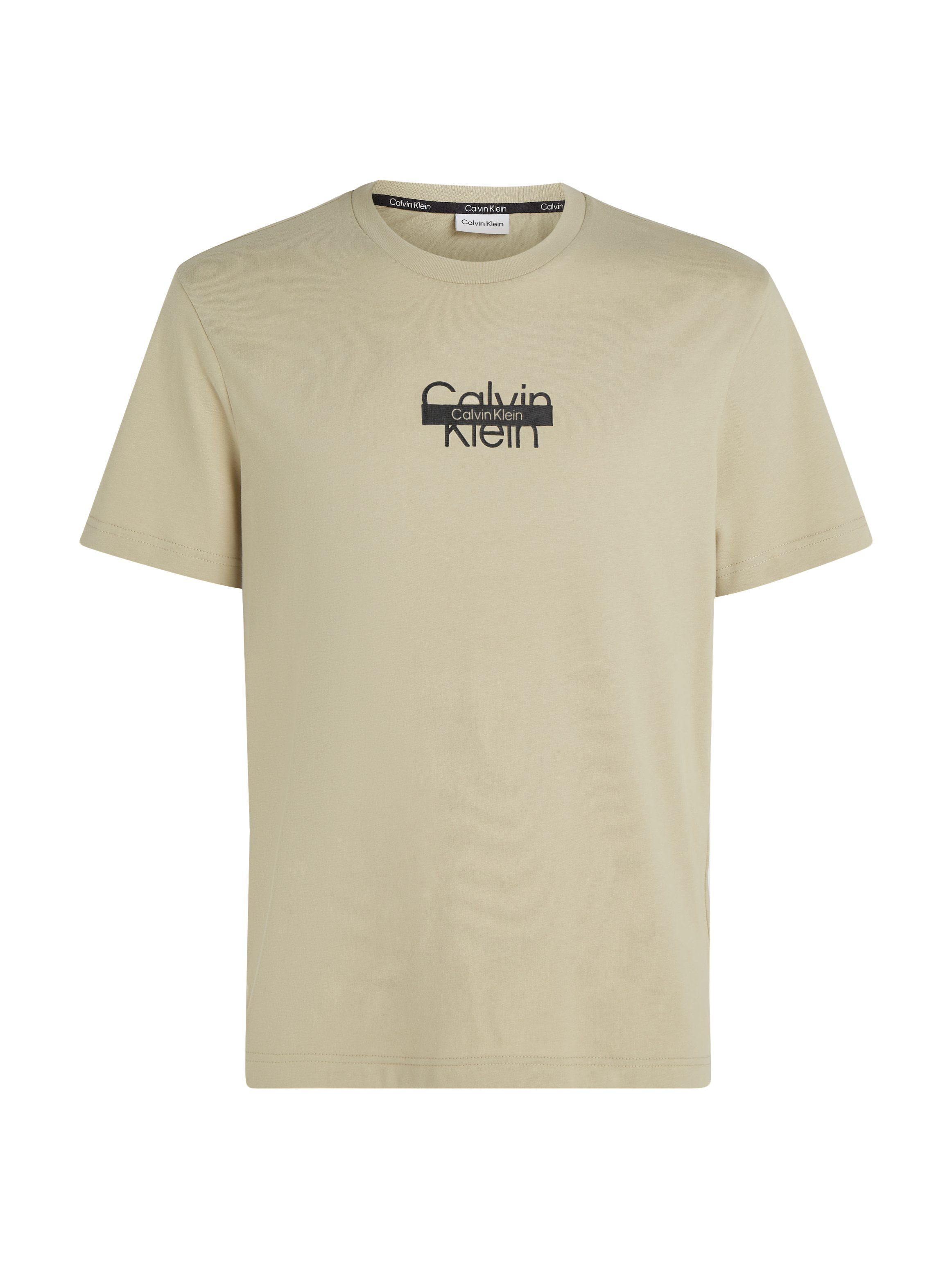 Klein THROUGH T-Shirt T-SHIRT Eucalyptus Calvin CUT LOGO