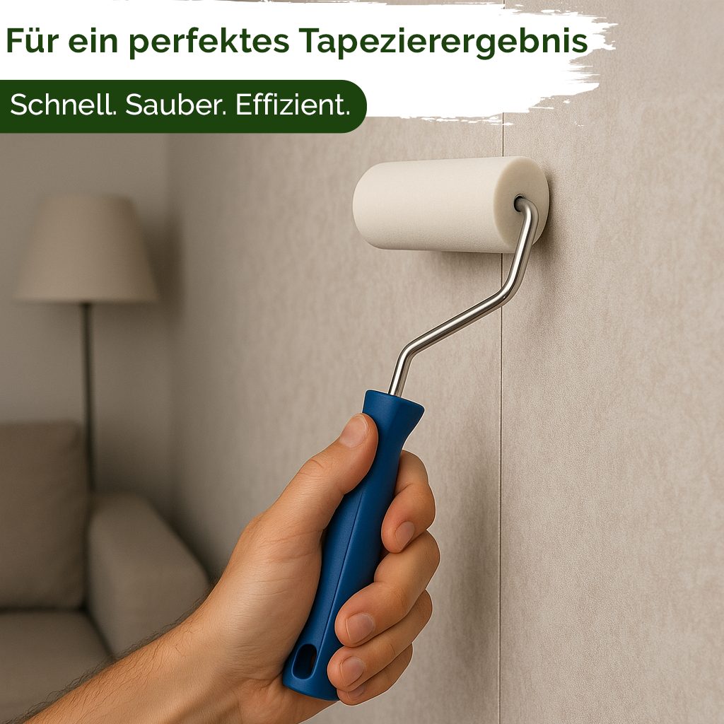 Veluxis Kleisterroller Veluxis® Tapeten-Andrückroller – Nahtroller mit weicher PU-Schaumwalze, für blasenfreies Andrücken & Stabilisieren von Tapetennähten – Bild 5 von 5