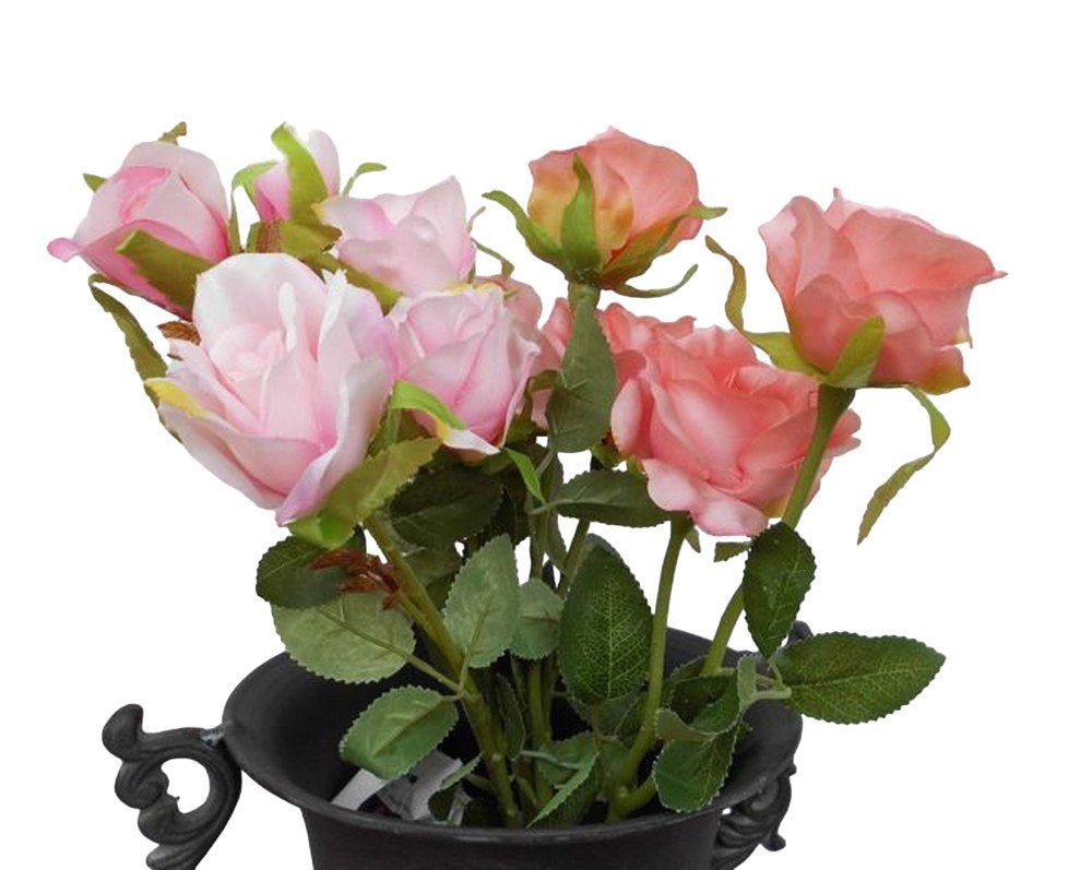 Kunstblume Zauberhafte Rosenstiele Blumenstrauß Kunstblumen 2 Stiele 5 Blüten, Deko-Impression