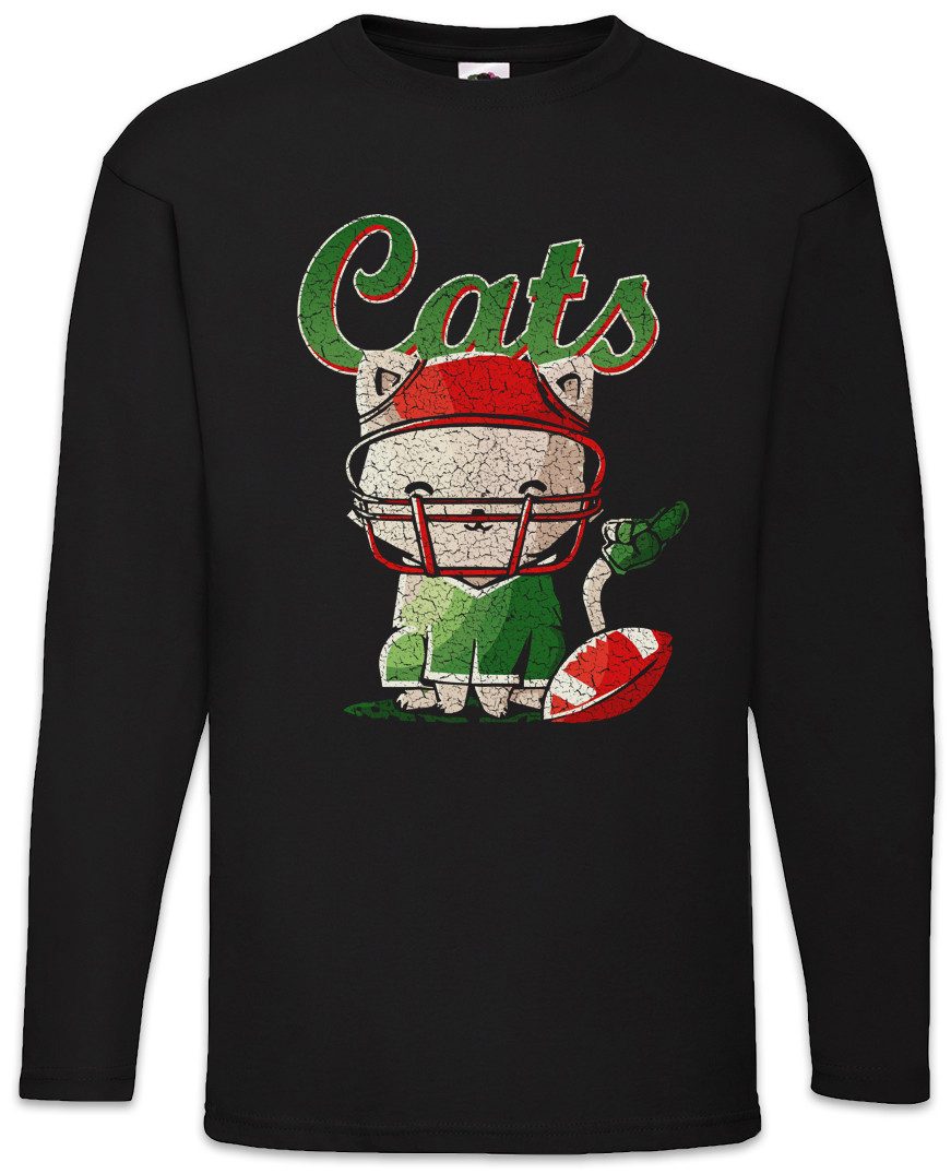 Langarmshirt Cats Football Langarm T-Shirt Katzen Kätzchen Kater Katze American