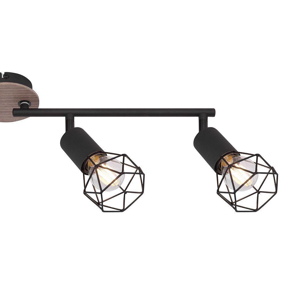 Deckenleuchte Holz etc-shop nicht schwenkbar Leuchtmittel 4-Flammig LED inklusive, Spotleiste Deckenlampe Deckenleuchte,