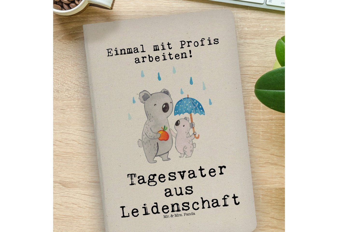 Thumbnail - Mr. & Mrs. Panda Notizbuch Tagesvater Leidenschaft - Transparent - Geschenk, Skizzenbuch, Kladde Mr. & Mrs. Panda, Echte...