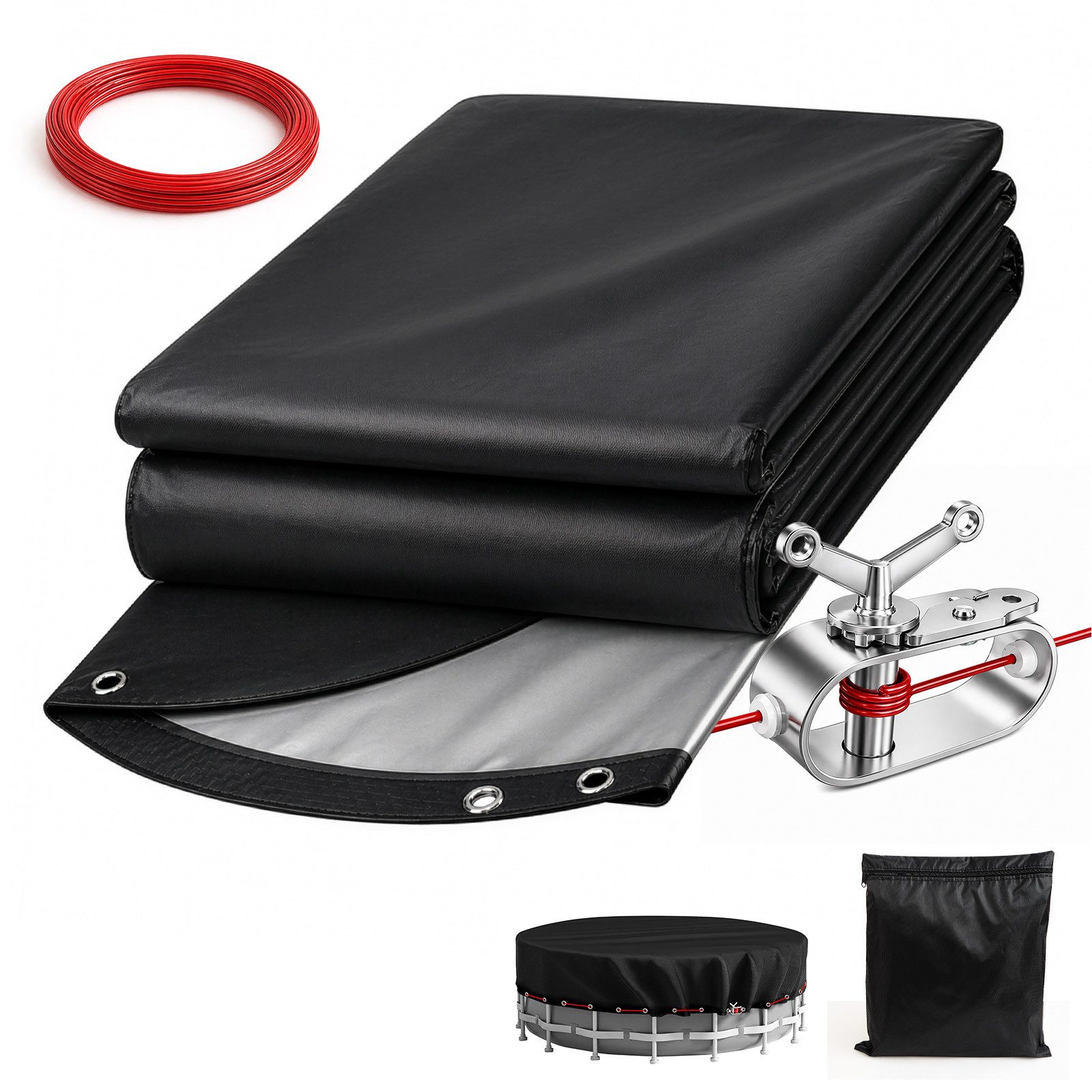 Youyijia aufblasbare Whirlpoolabdeckung Solar Poolabdeckung Pool Abdeckplane Rechteckig Poolplane PE Materiall