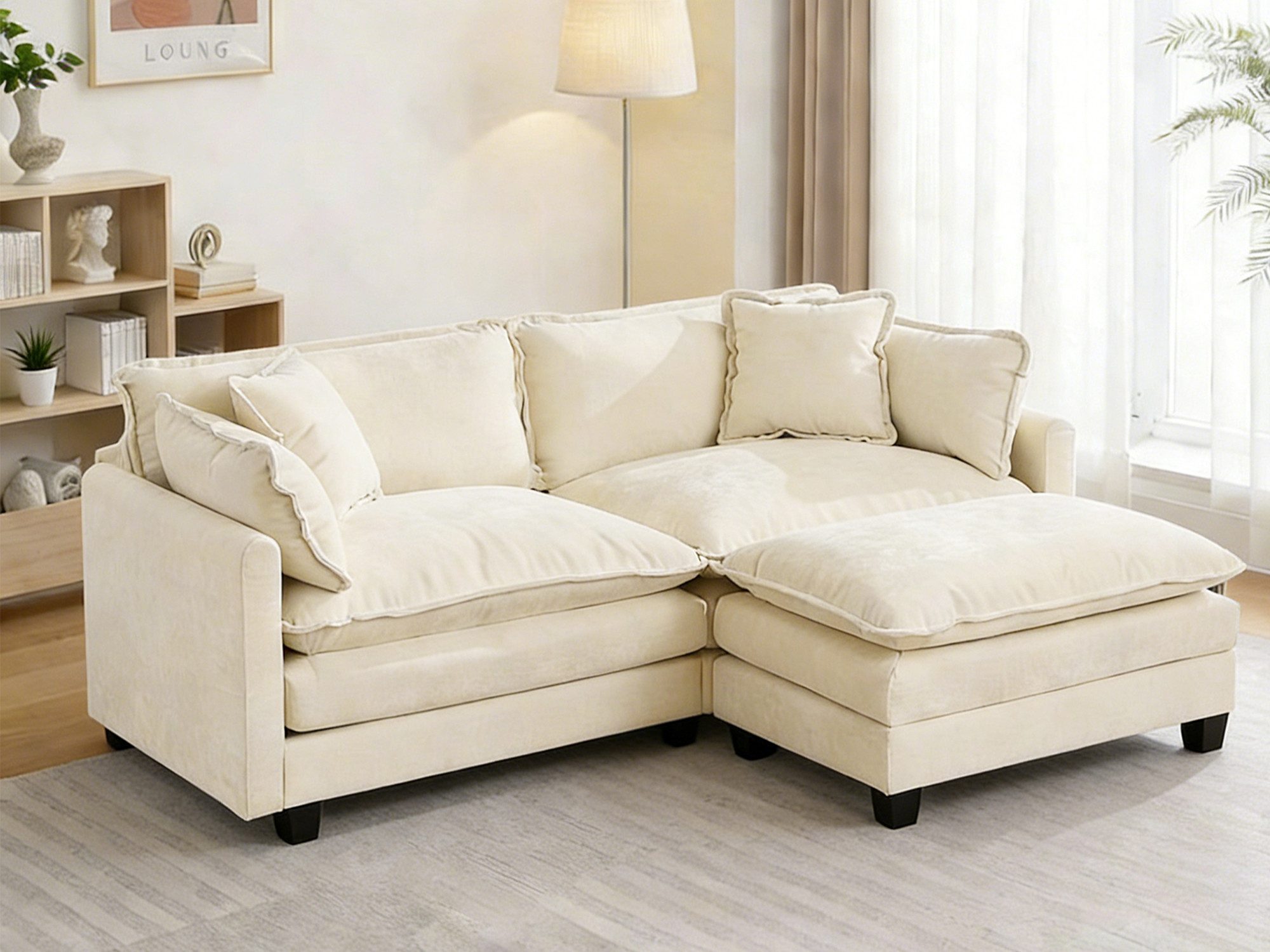 GLP Loungesofa Cloud, modernes Ecksofa mit Ottomane, 27 cm 2-Lagen-Polsterung, 64 cm tiefe Sitzfläche 2 Teile, reversible Chaise, Wohnzimmer Sofa