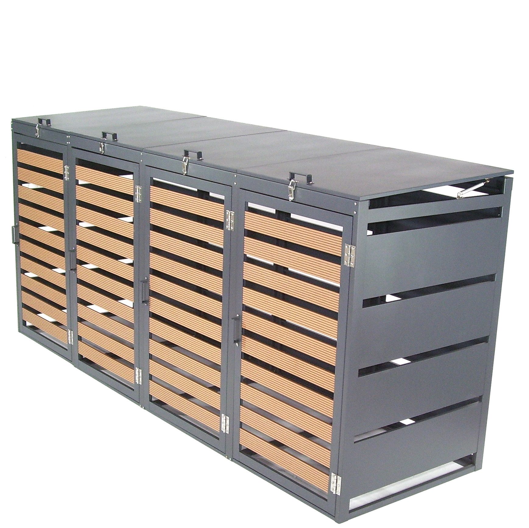 Apex Mülltonnenbox Mülltonnenbox 4-er 240L Mülltonnenverkleidung WPC Holzdielen 57092 (1 St)