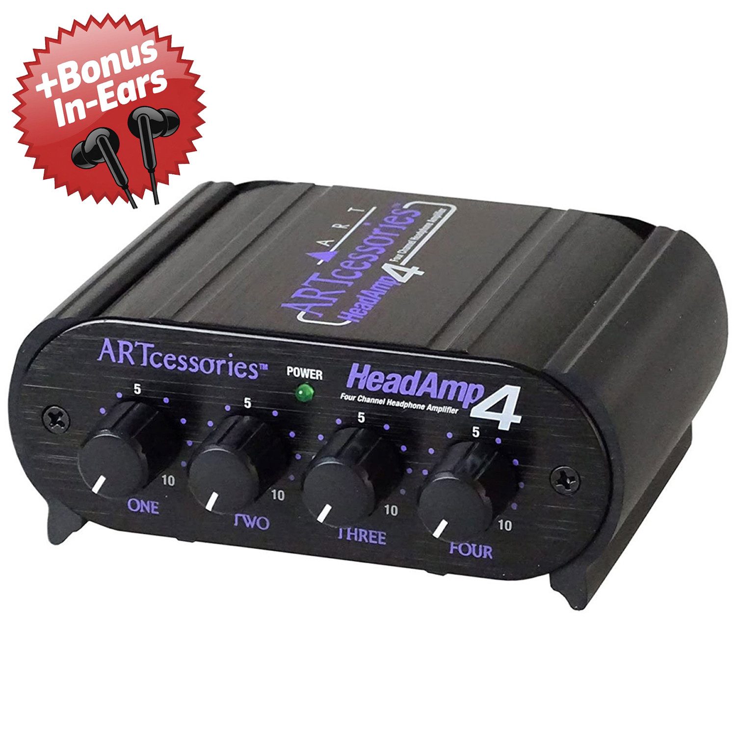 Art Audio ART HeadAMP 4 Kopfhörer-Verstärker + Bonus In-Ear Kopfhörer Digitales Aufnahmegerät (Kopfhörer-Verstärker)