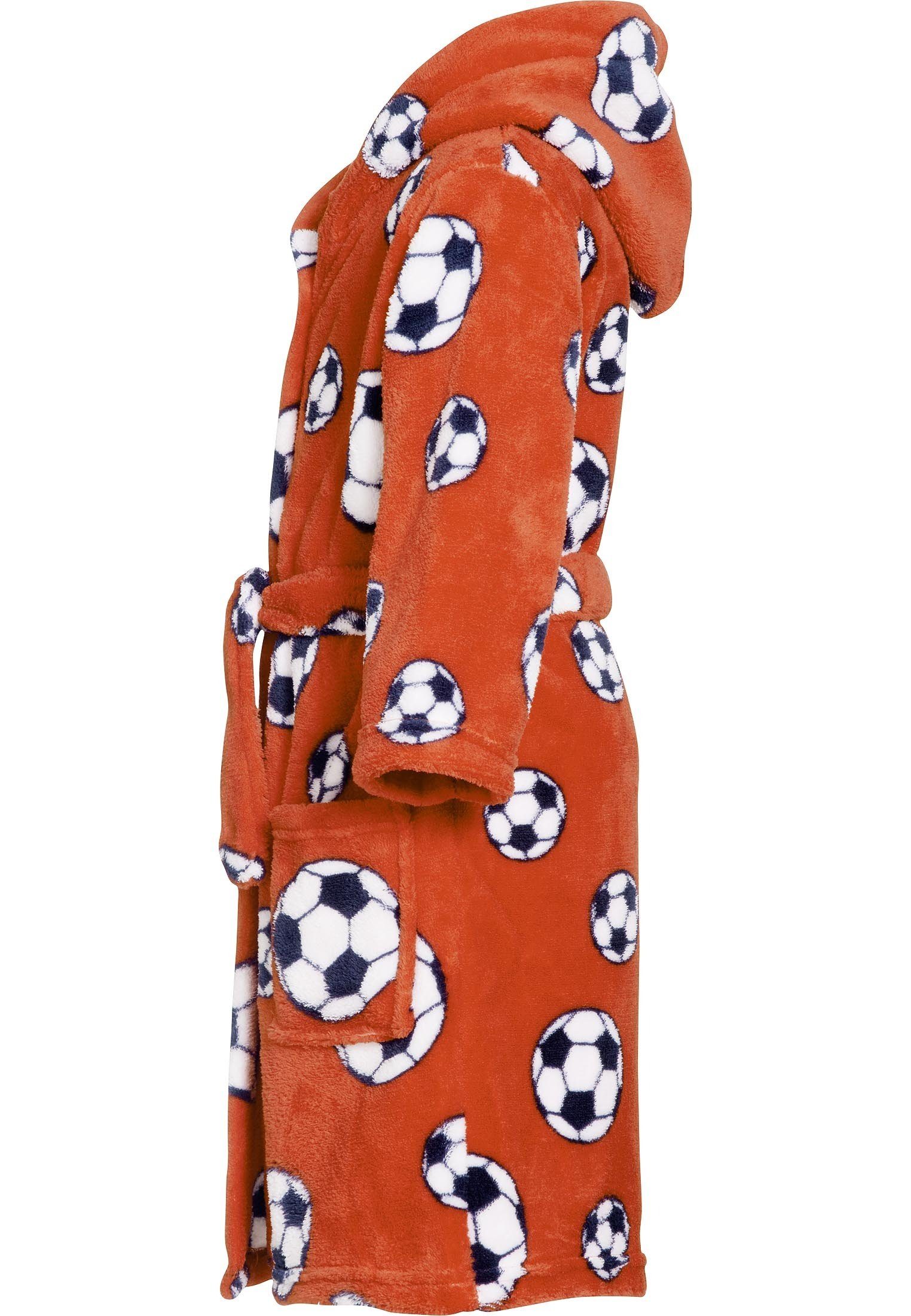 Playshoes Kinderbademantel Fleece-Bademantel Fußball