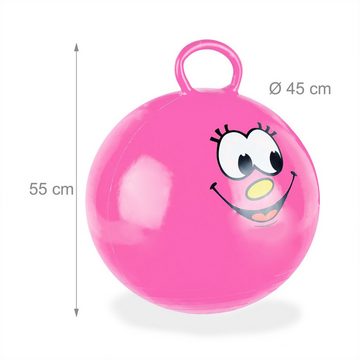 relaxdays Hüpfball Hüpfball für Kinder, Pink
