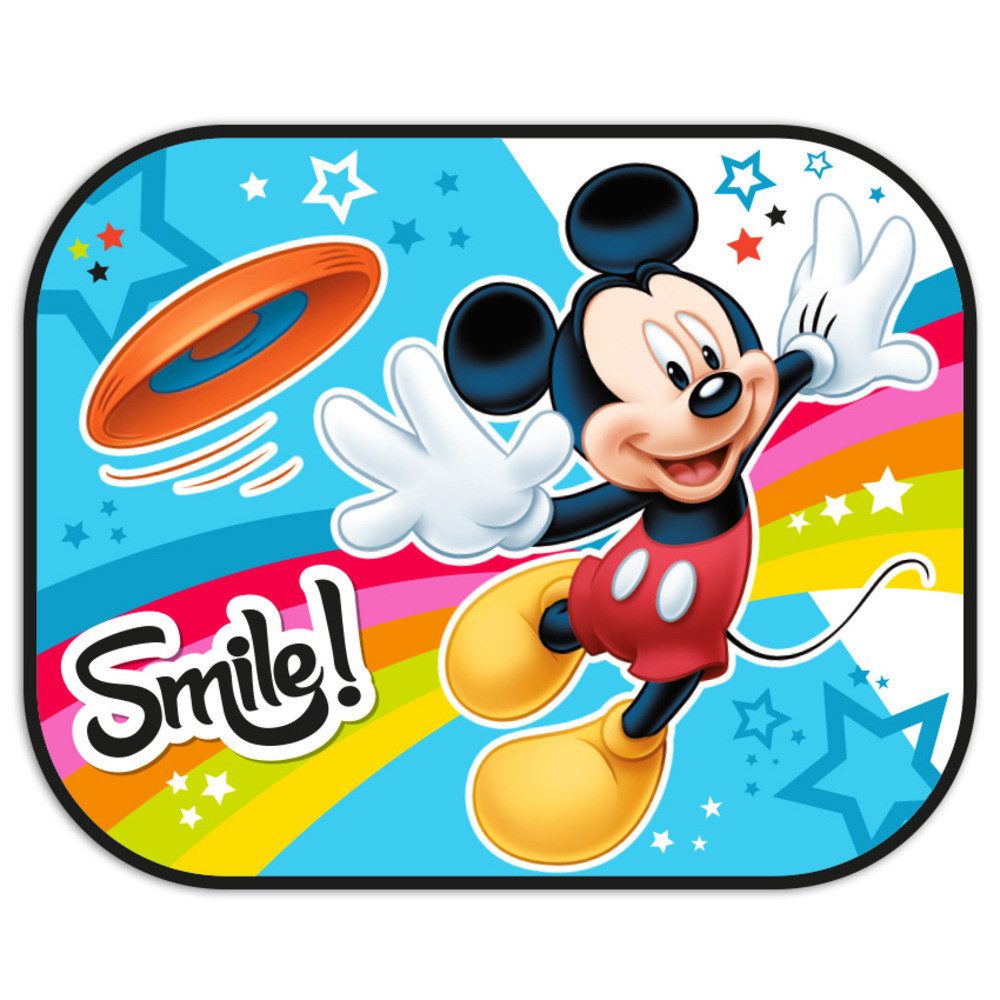 Seven Polska Autosonnenschutz MICKEY SMILE - Auto Sonnenschutz, Schattenspender, 2 Stück, 44 x 35 cm, (2-St)