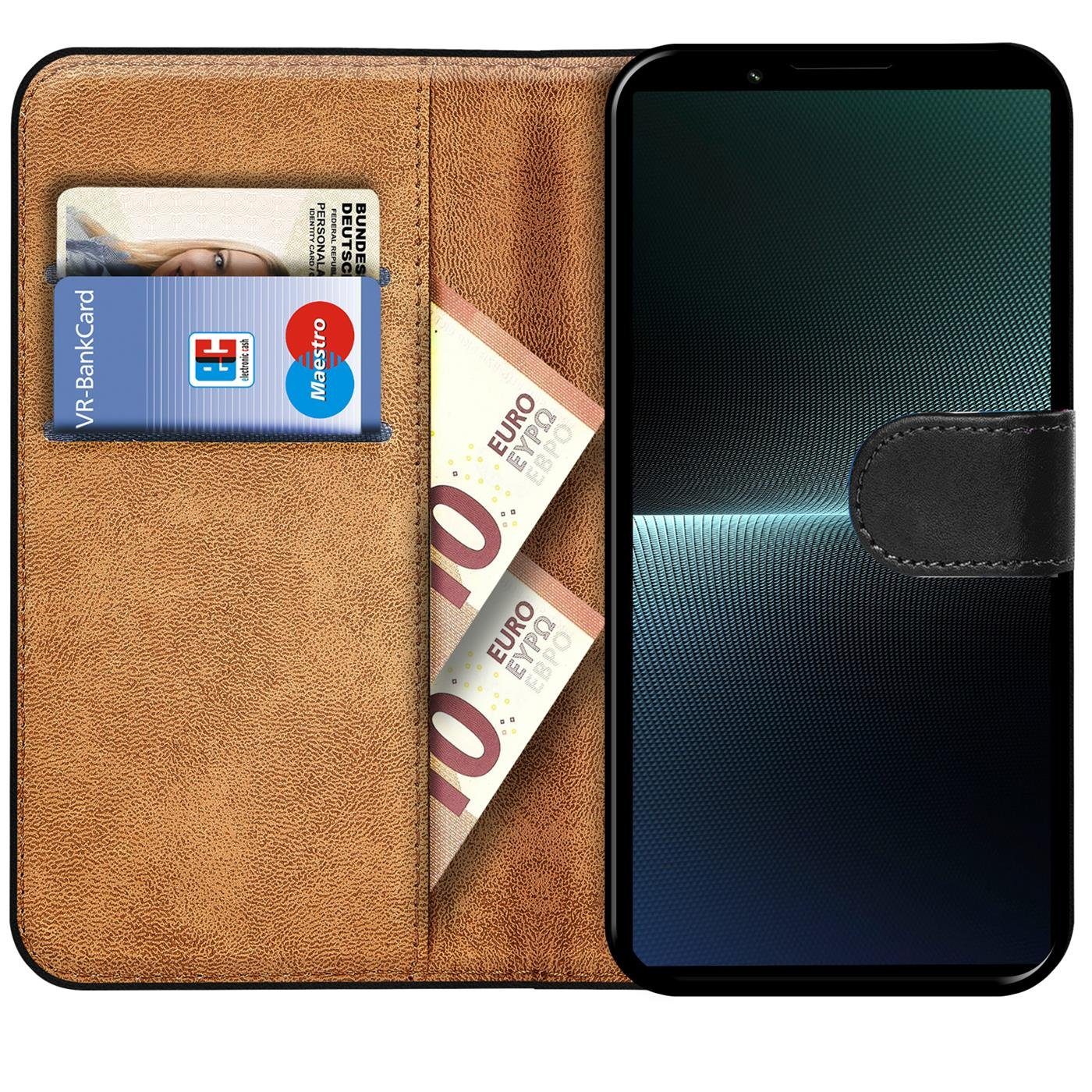 CoolGadget Handyhülle Wallet Klapp Tasche Book Case für Sony Xperia 1 V 6,5 Zoll, Hülle Klapphülle Flip Cover Etui Schutzhülle