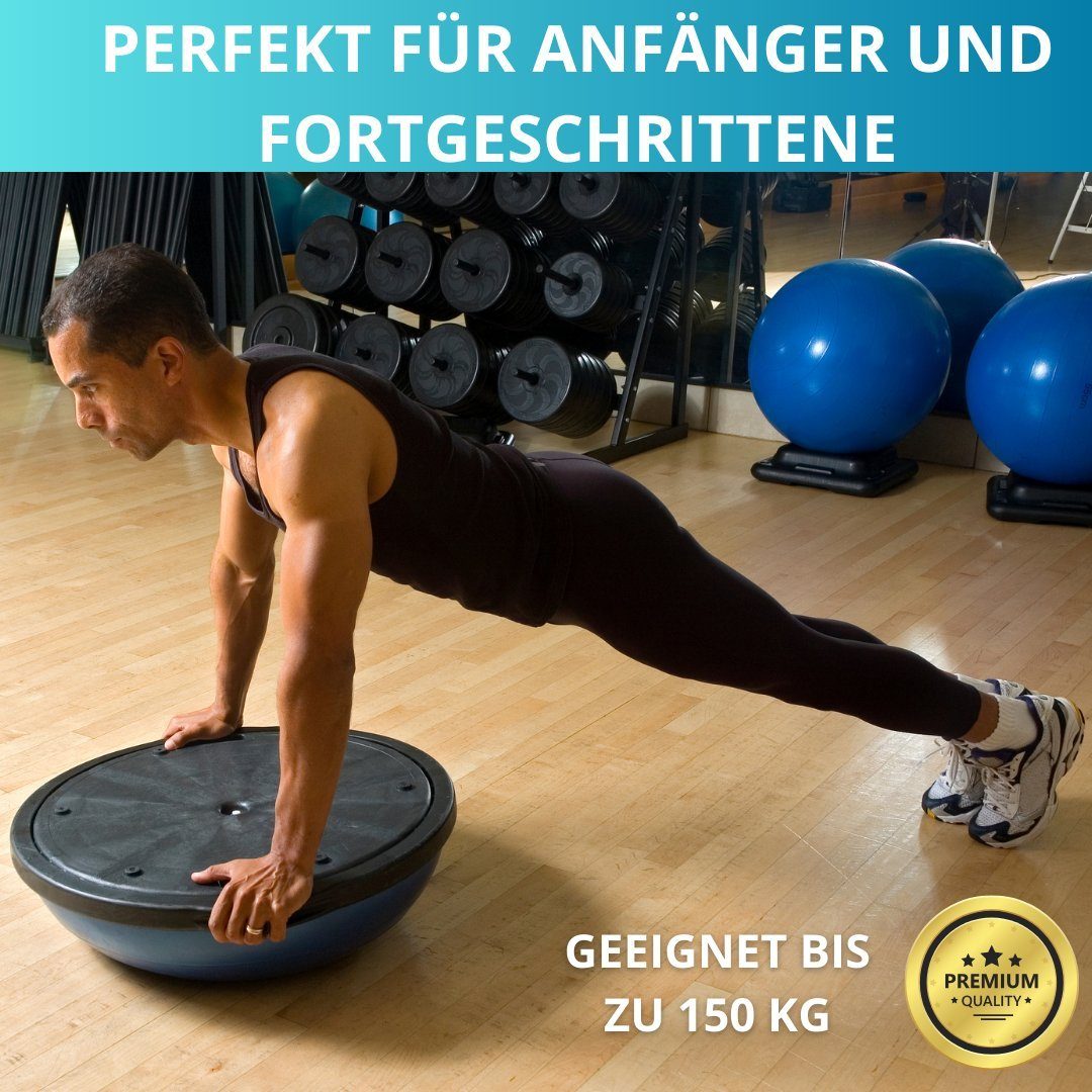 Winch Balancetrainer Balance Ball PRO, Fitness, Yoga & Pilates, 3 Jahre Garantie, inklusive Luftpumpe und Zwei Zugbänder, Pilates, Rehabilitation