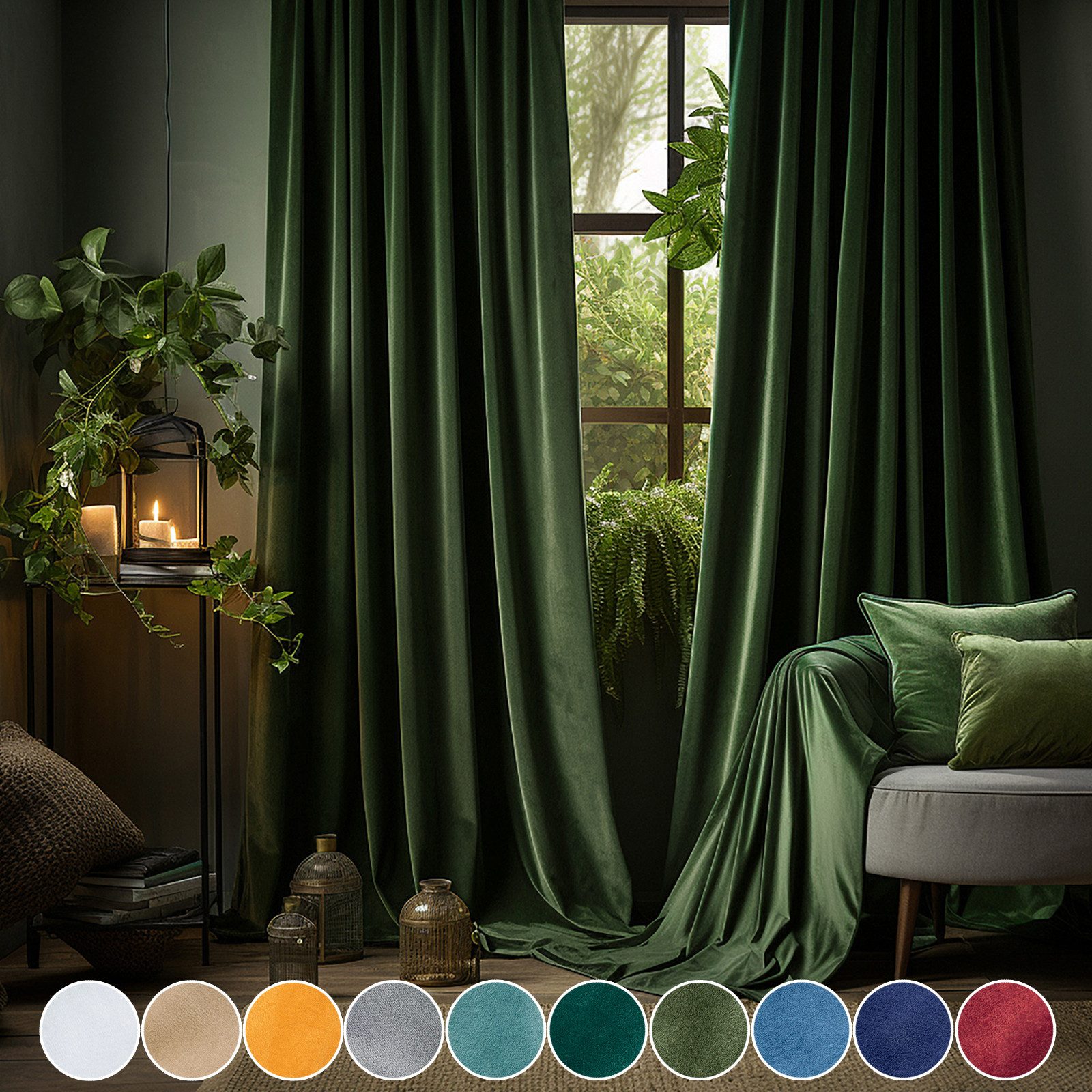 LMaxhome Verdunkelungsvorhang Blickdicht Samt Velvet Vorhang Gardinen Therm günstig online kaufen