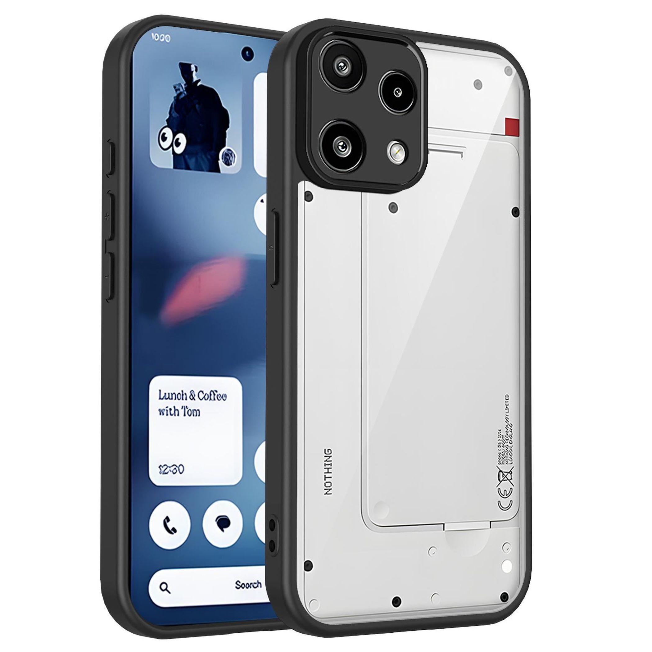 Wigento Handyhülle für Nothing Phone 3a Lite Matte Kunststoff Soft Touch Schwarz, Matte Oberfläche, Soft Touch Gefühl