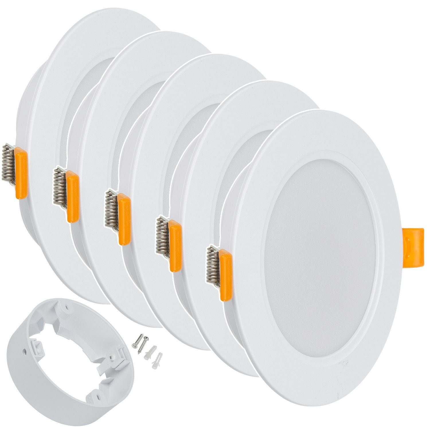 Maclean Deckenpaneel MCE371 R + MCE376 R, (5-tlg) LED-Deckenpanel Aufputzadapter