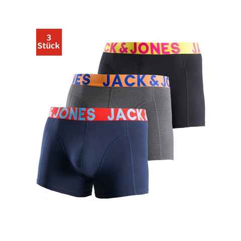 Jack & Jones Boxer JACCRAZY SOLID (Packung, 3-St) mit modisch buntem Webbund