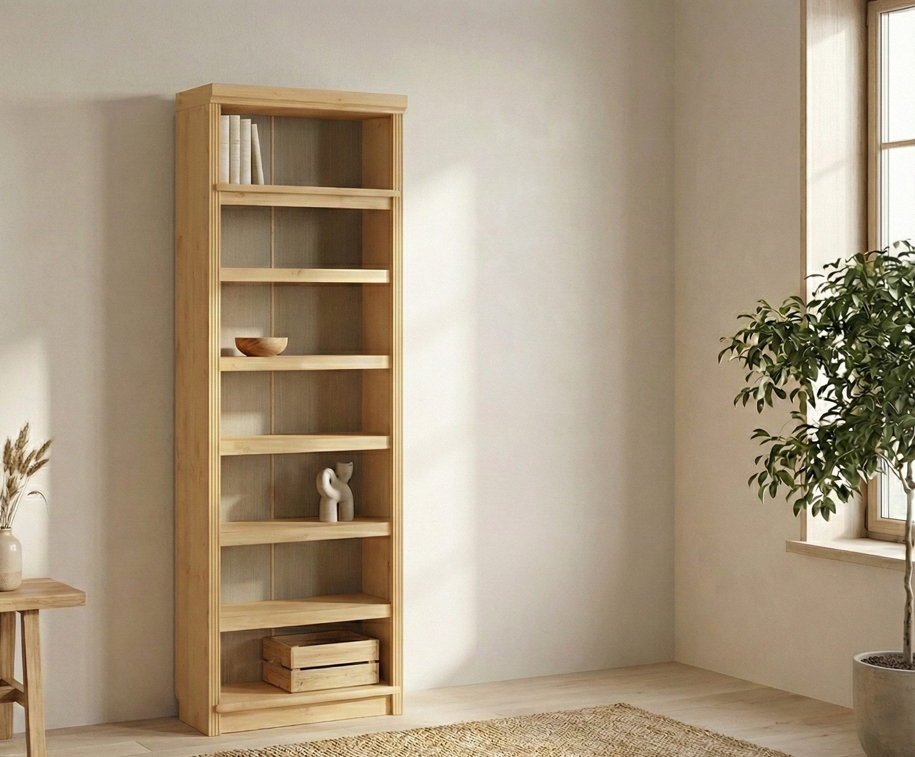 OTTO home Bücherregal Soeren Regal B/T/H: 80/29/220 cm, 7 offene Fächer, massive Kiefer, FSC®-zertifiziert