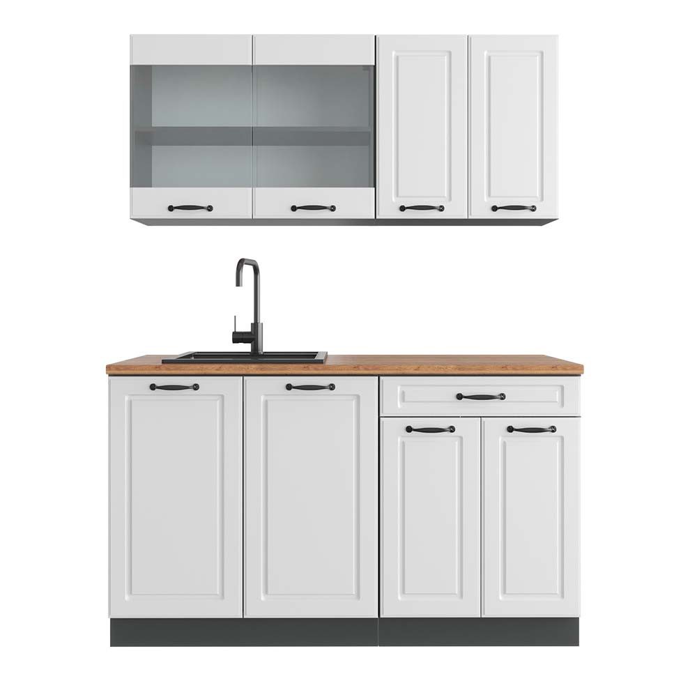 Vicco Küchenzeile R-Line, Weiß Landhaus/Anthrazit, 140 günstig online kaufen