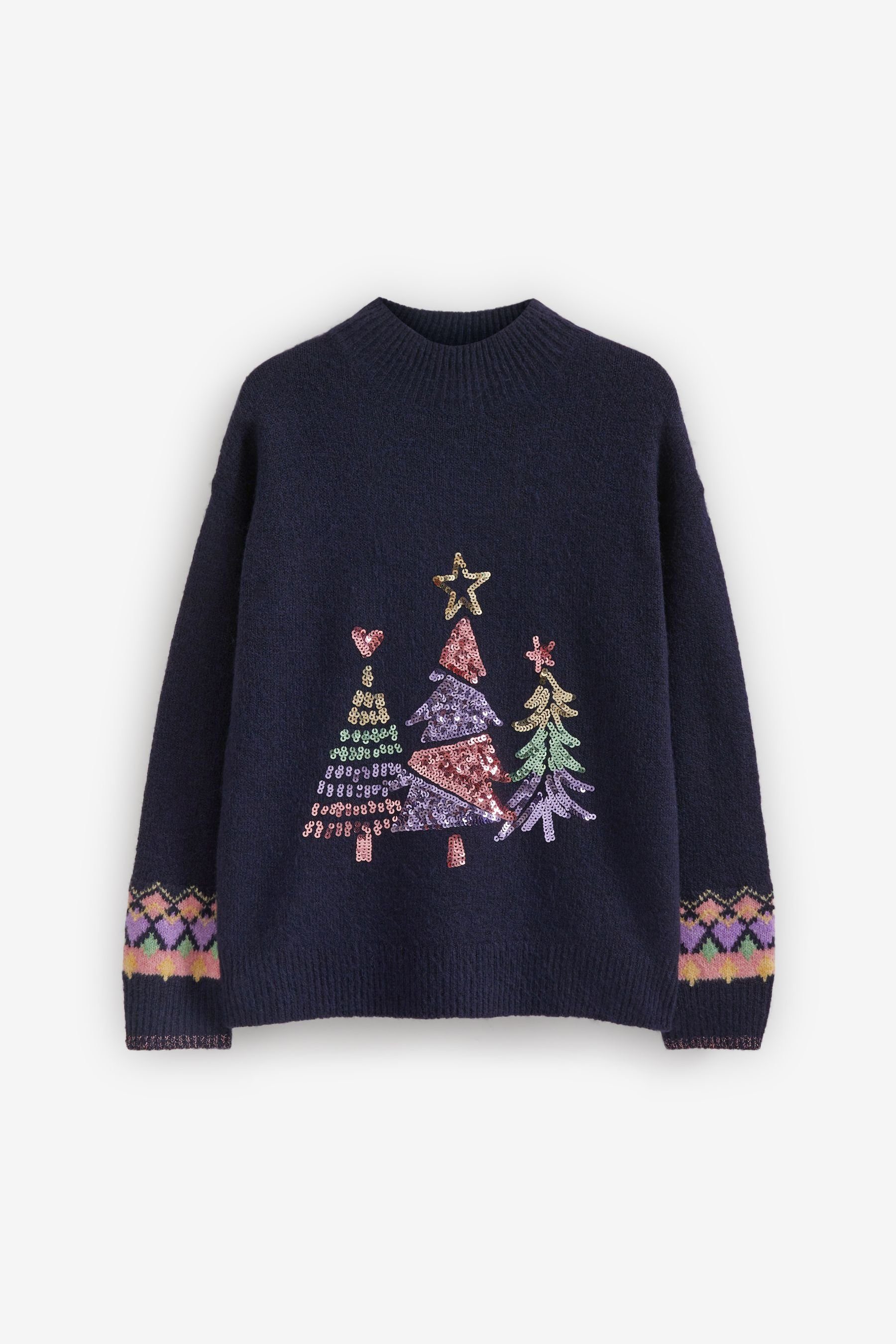 Next Rundhalspullover Pullover mit Weihnachtsbaum (1-tlg)