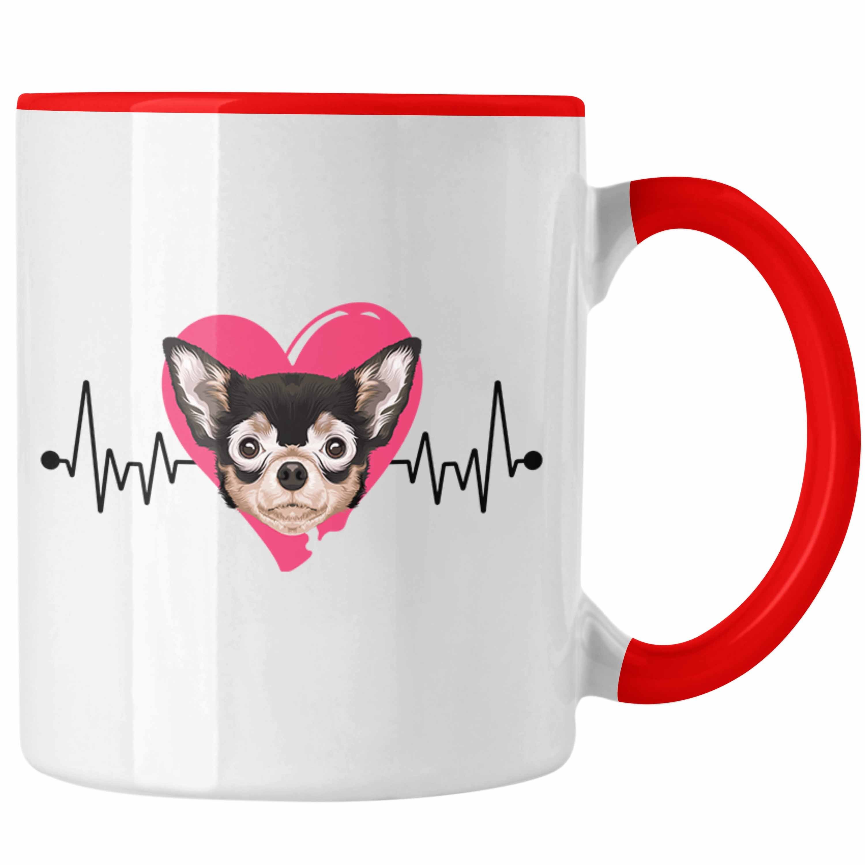 Trendation Tasse Chihuahua Besitzer Tasse Geschenk Lustiger Spruch Geschenkidee Herzsch Rot