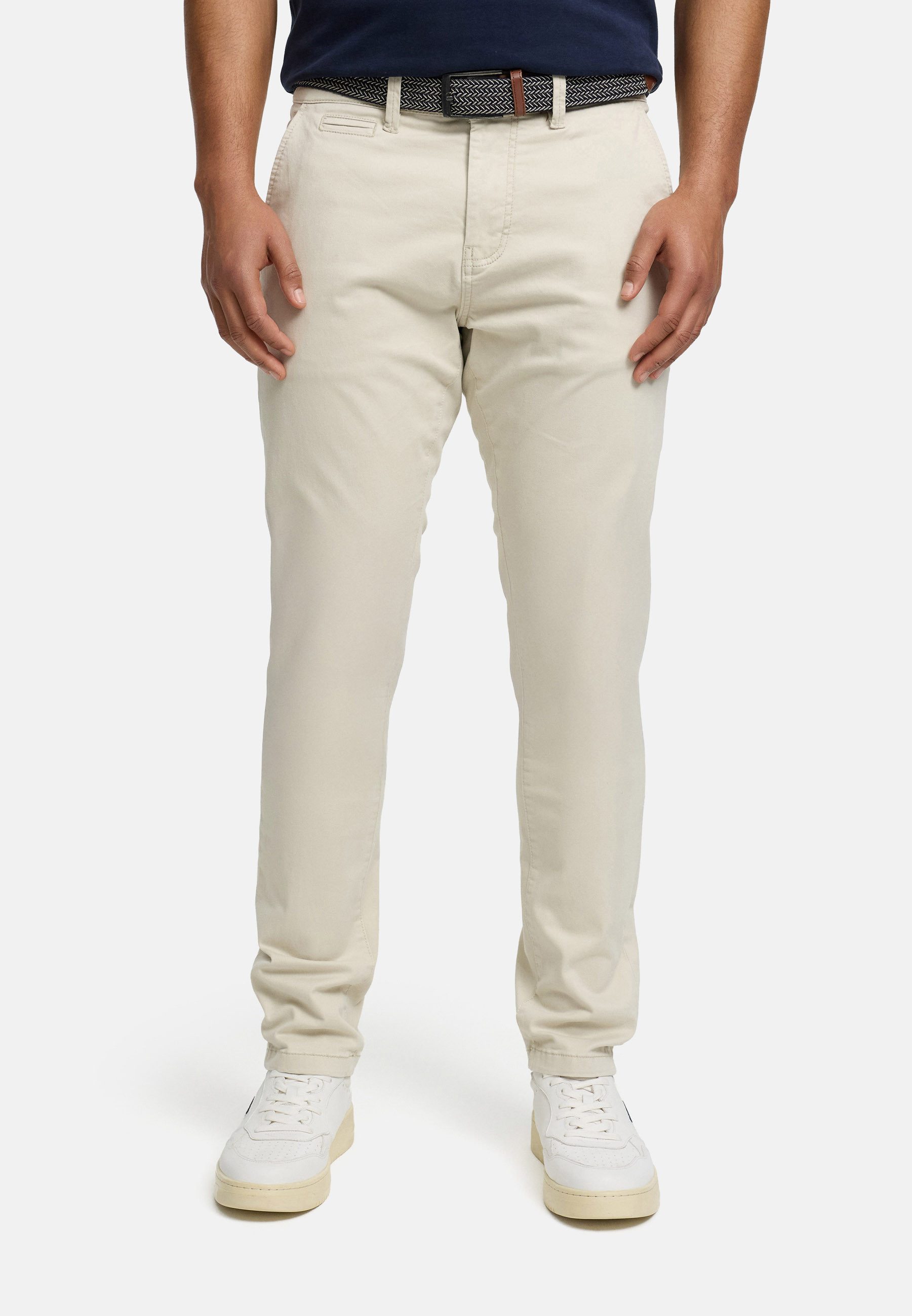 Indicode Chinohose Herren Eary Chino Hose Herrenhose aus elastischer Baumwoll-Qualität, inkl. Gürtel