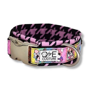 D by E Couture Hunde-Halsband "Sweet Little Dogs VI", gepolstert, verstellbar, 30mm breit, Handmade