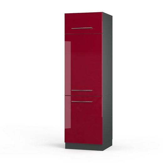 Vicco Kühlumbauschrank »60 cm Bordeaux Hochglanz Küchenschrank