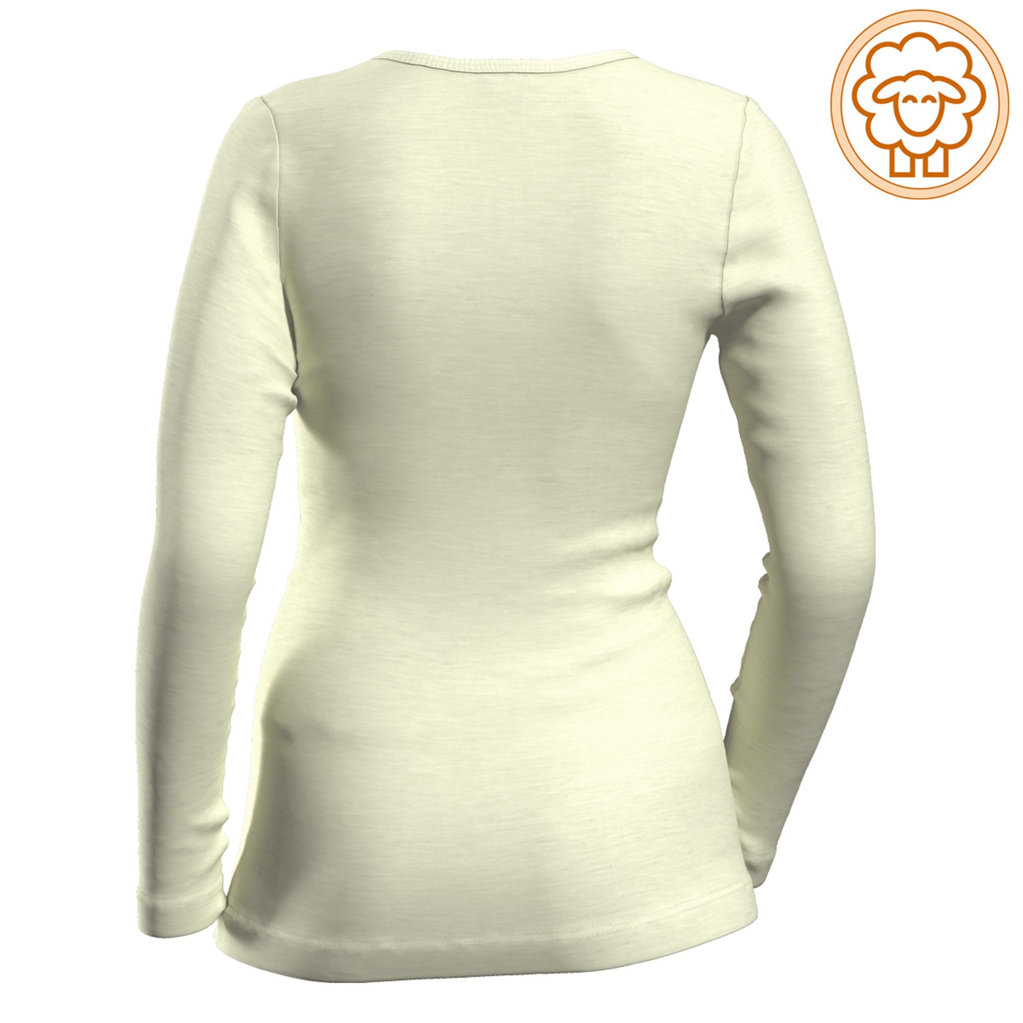 HERMKO Unterziehshirt 40830 Damen langarm Shirt aus Merinowolle / Tencel günstig online kaufen