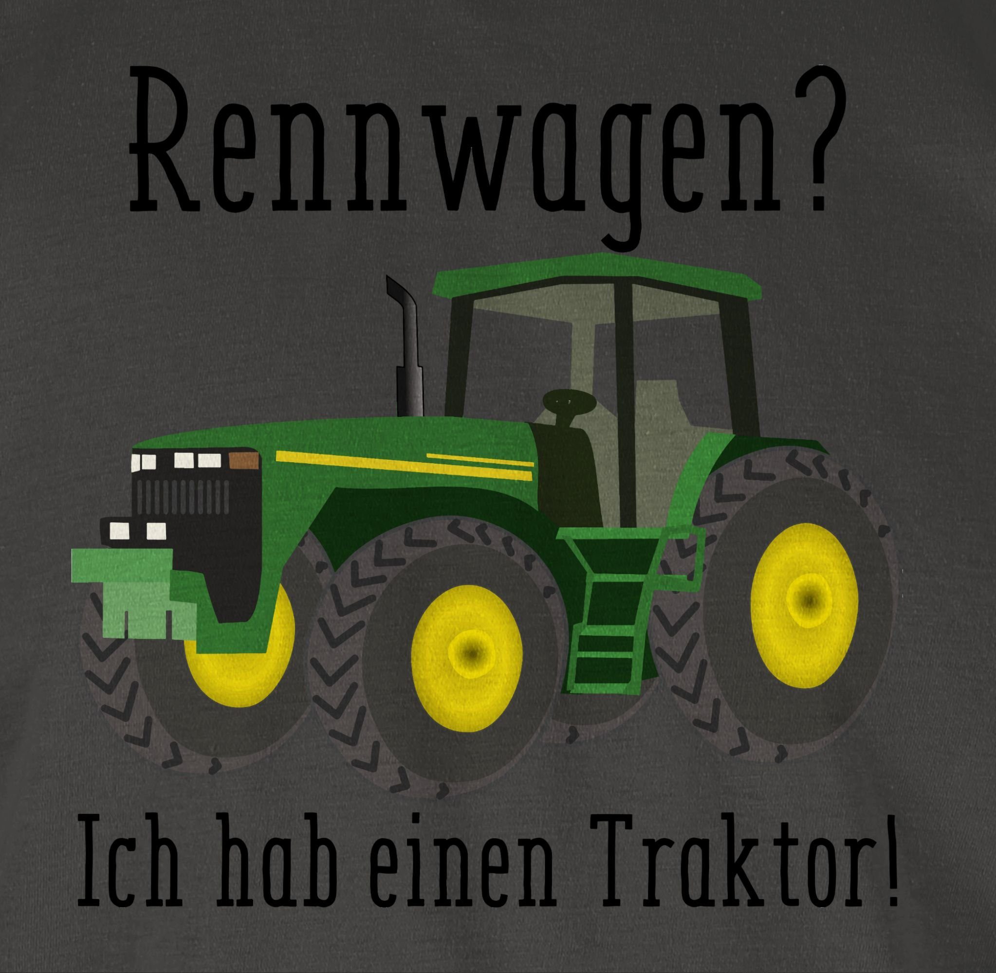 einen - Bauer T-Shirt 2 Geschenk Rennwagen Ich Traktor Ges habe Shirtracer Trecker Dunkelgrau Traktor Landwirt