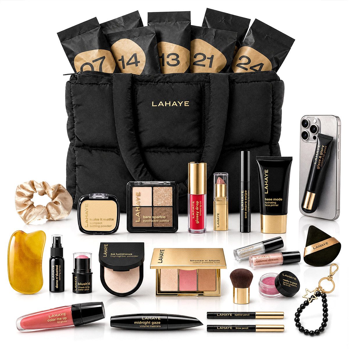 LAHAYE Adventskalender Beauty 2026 "beautifully you" Schwarz (Set), 24 Make-up und Beautyüberraschungen