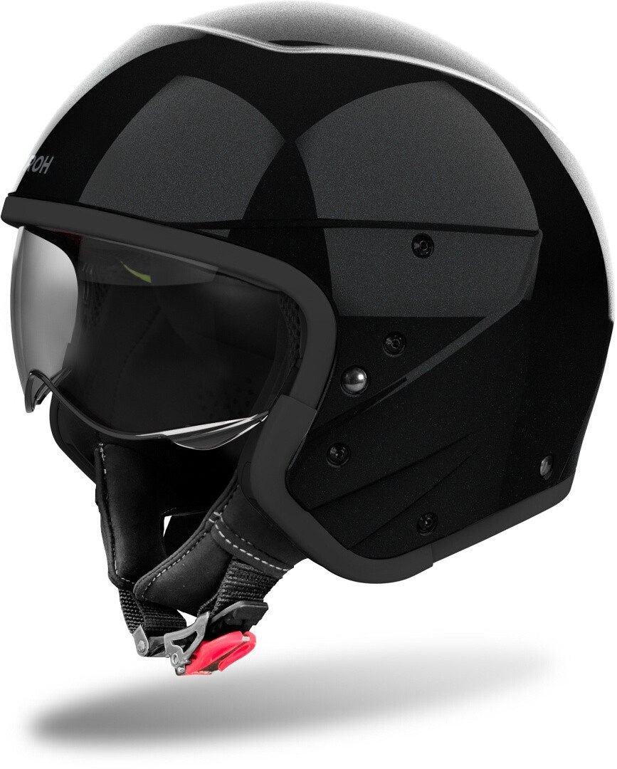 Airoh Motorradhelm J110 Color Jethelm, vorbereitet für Kommunikationssystem,integriertes Sonnenvisier