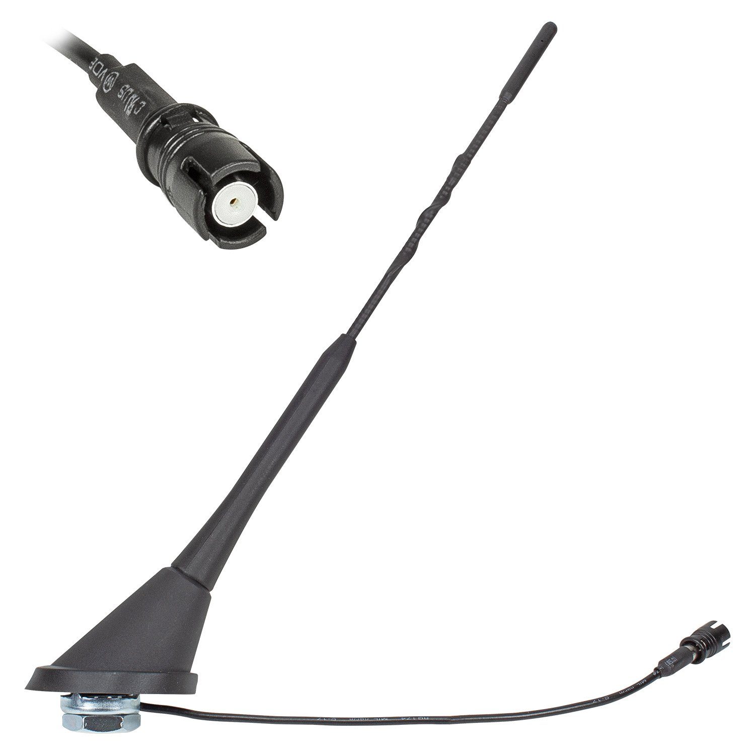 tomzz Audio KFZ Antenne Dachantenne 16V Verstärker RAKU 2 II passt für Audi  Opel S Autoradio-Ersatzantennenstab, Anti Noise Antennenstab, Fiberglass,  Stablänge 24cm, Kabellänge ca. 25cm