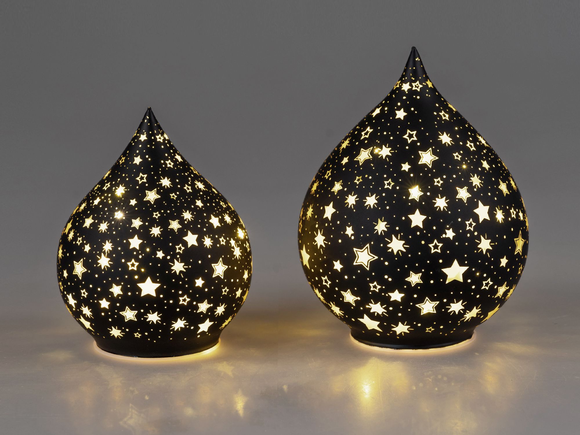 formano Skulptur Festival, mit Timerfunktion, Schwarz, Sterne, H: 16cm