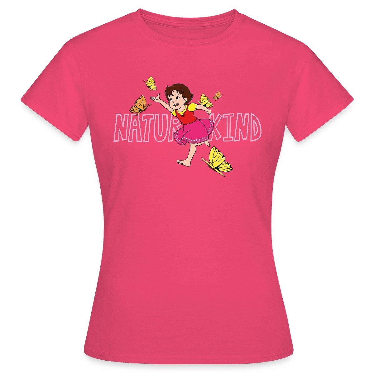Spreadshirt T-Shirt Heidi Naturkind Schmetterlinge Frauen günstig online kaufen