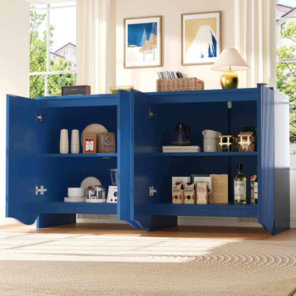 XDeer Sideboard Sideboard,buffetschrank,Esszimmer Wohnzimmer Aufbewahrungsschränke, Gemusterte Schränke, Küchenmöbel,Wellenmuster-Design