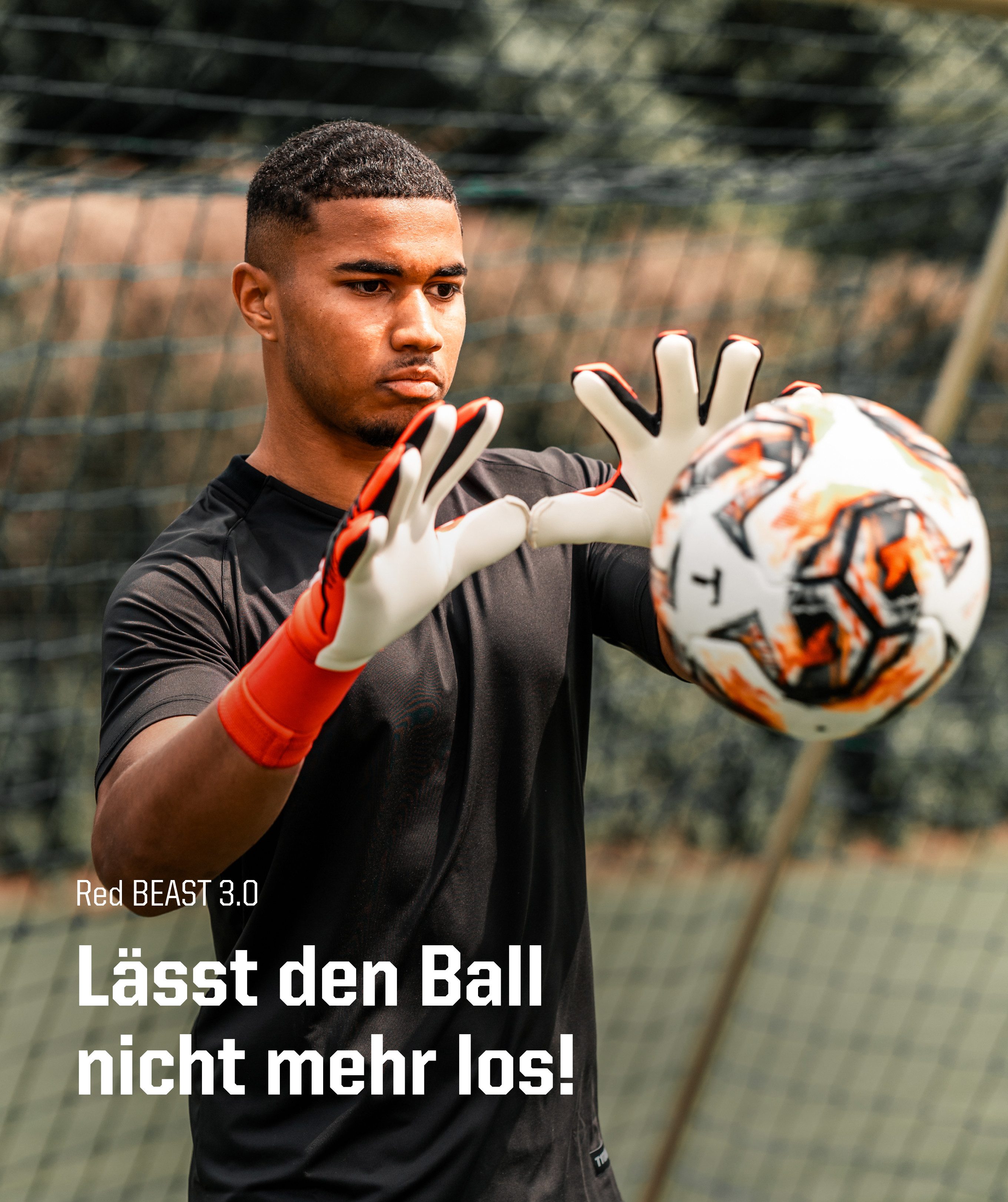 T1TAN Torwarthandschuhe Erwachsene, Red BEAST, Größe 6-11