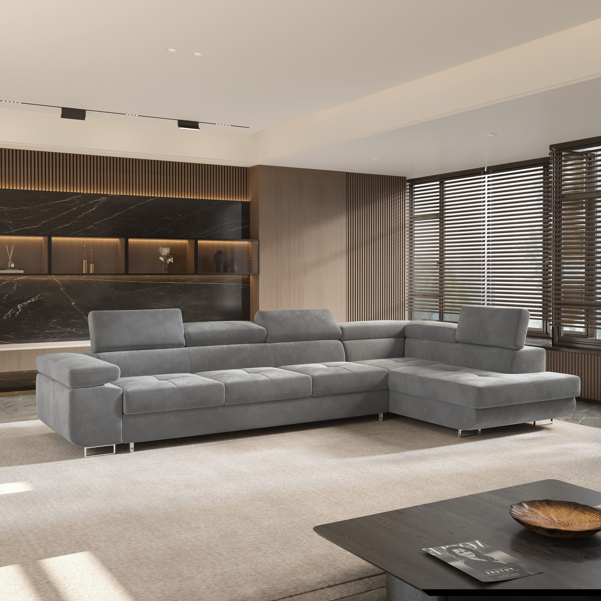 Masseno Ecksofa VICENTE mit Schlaffunktion L-Form, Sofa mit Bettkasten günstig online kaufen