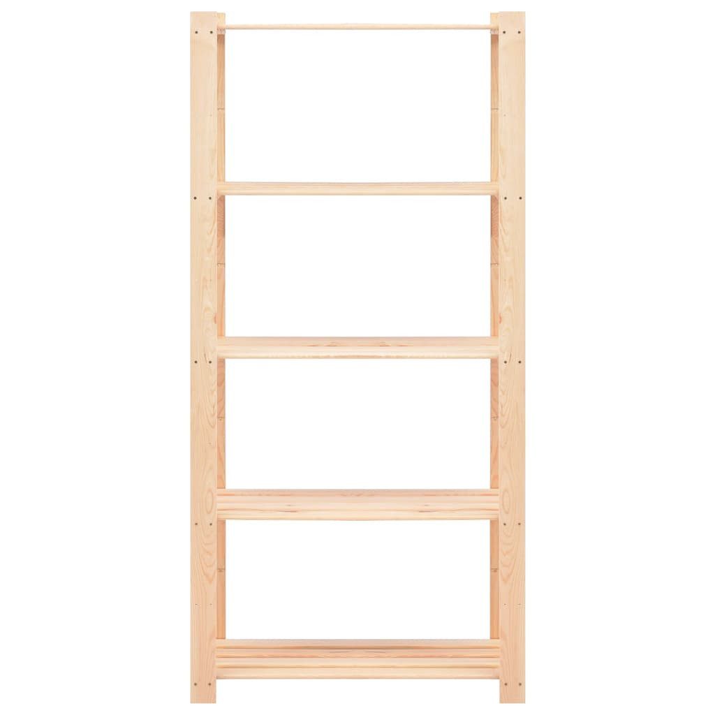 vidaXL Schwerlastregal Lagerregale 5 Böden 2 Stk. 80×38×170cm Kiefer Massivholz 250kg, 2-tlg., 2x Kiefer Massiv Lagerregal 5 Böden 250kg Kellerregal Holzregal R – Bild 3 von 5