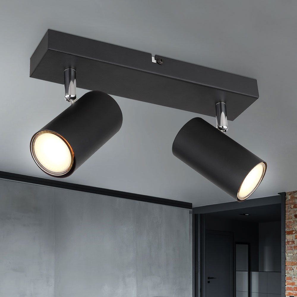 GLOBO LIGHTING Deckenspot, Leuchtmittel nicht inklusive, Deckenleuchte Spot 2 flammig Deckenstrahler schwarz Deckenlampe