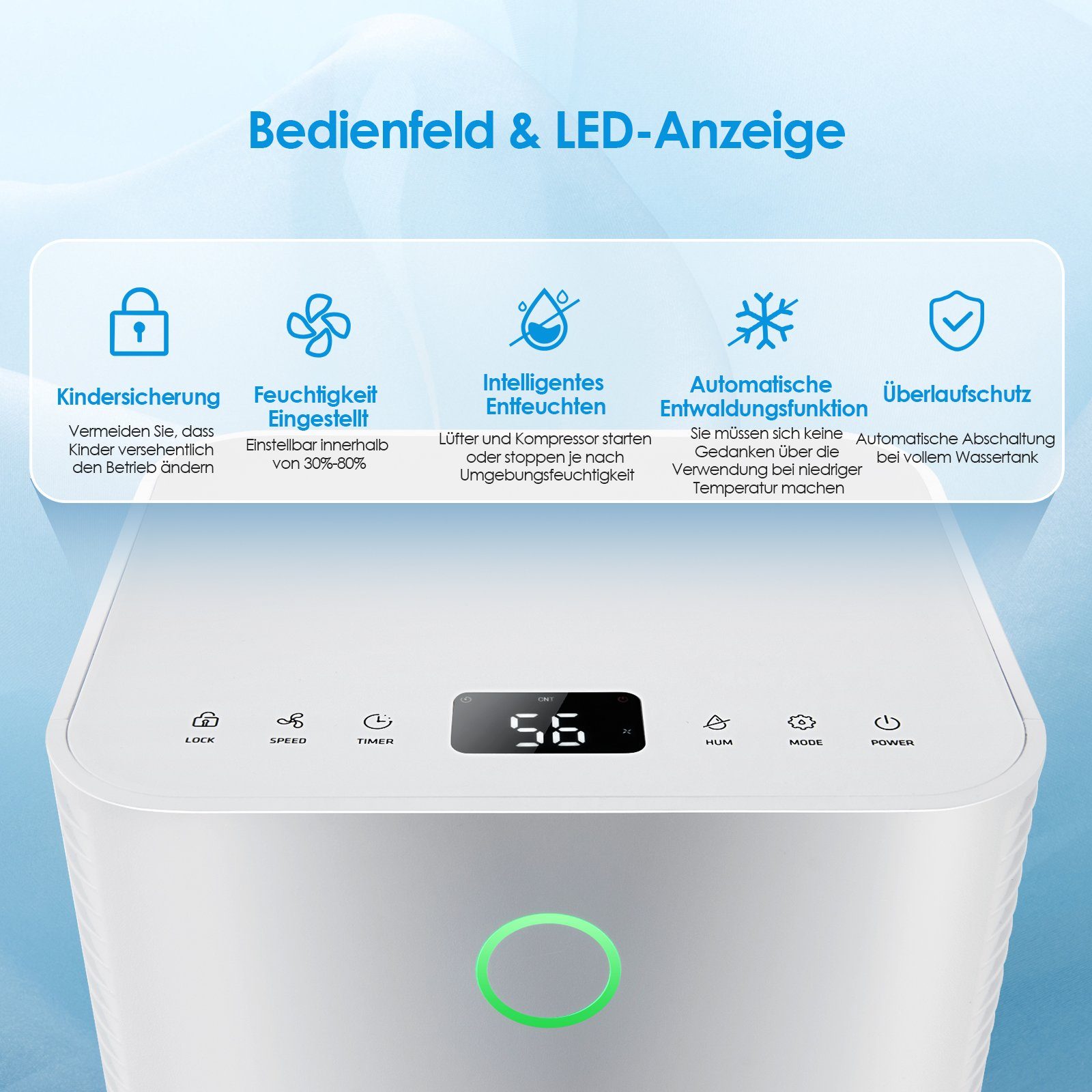 COSTWAY Luftentfeuchter, für 45 m³ Räume, Entfeuchtung 15,00 l/Tag, Tank 2, günstig online kaufen