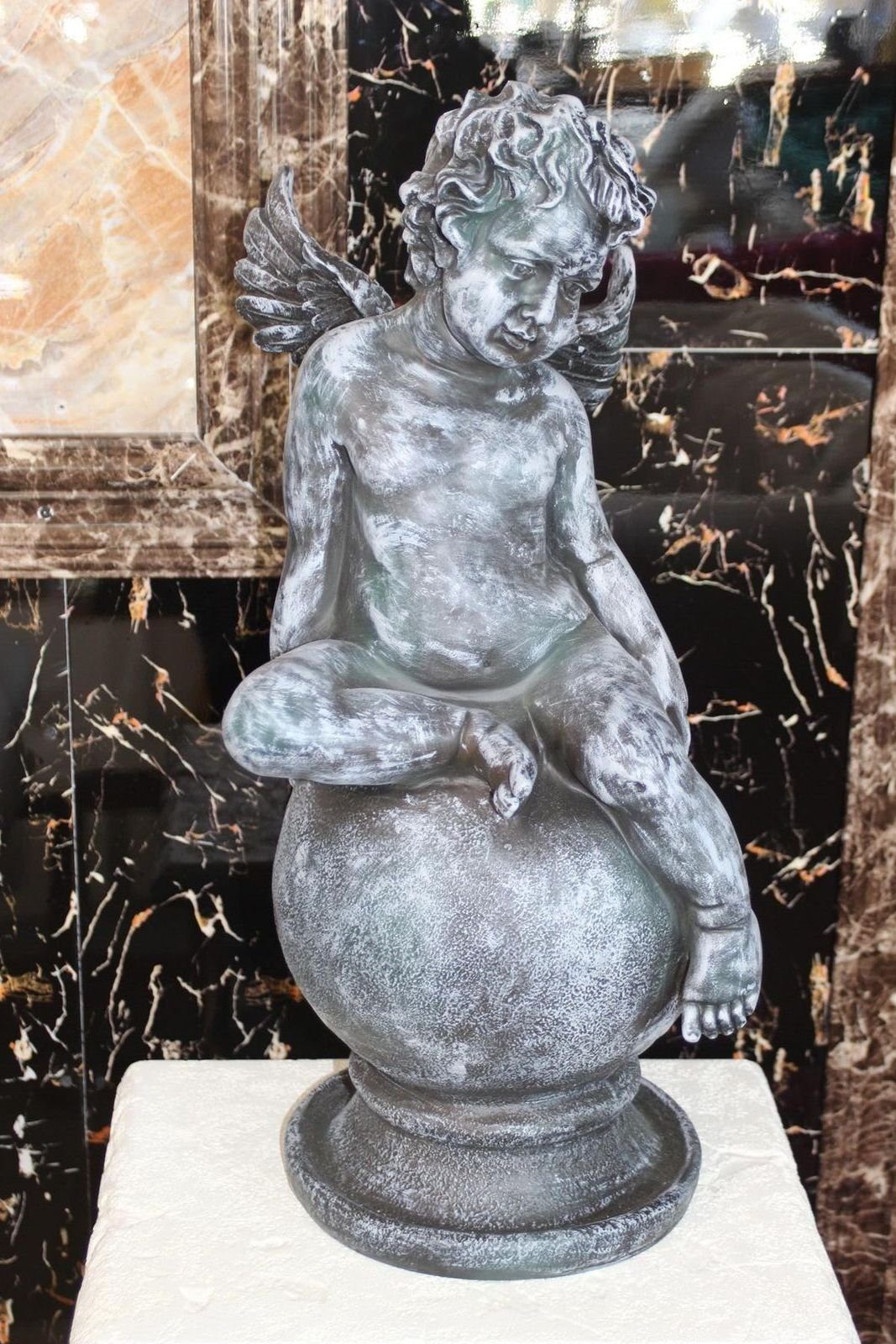 JVmoebel Skulptur Statuen auf Dekoration Globus Engel Erde Sofort Statue Figur